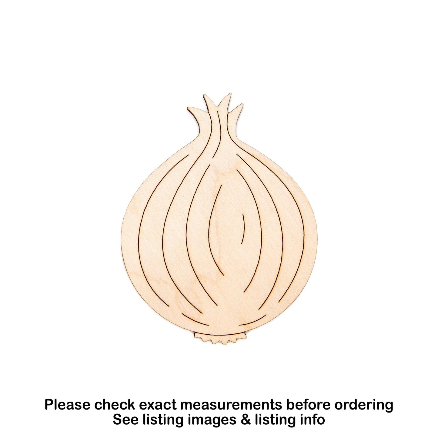 Onion Wood Cutout - Laser Cut Unfinished Craft Shape - Multiple Sizes
