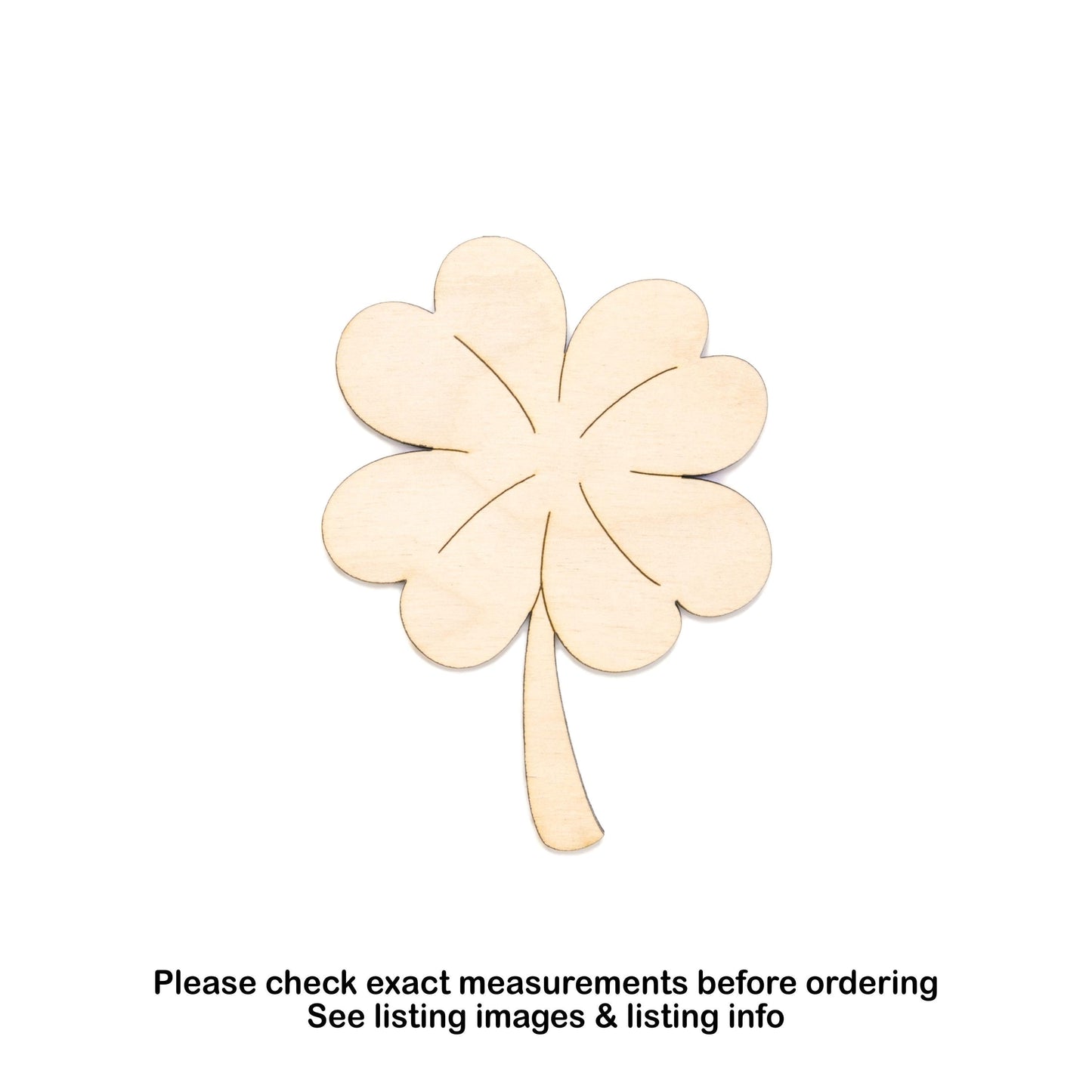 Shamrock Wood Cutout - Laser Cut Unfinished Craft Shape - Multiple Sizes