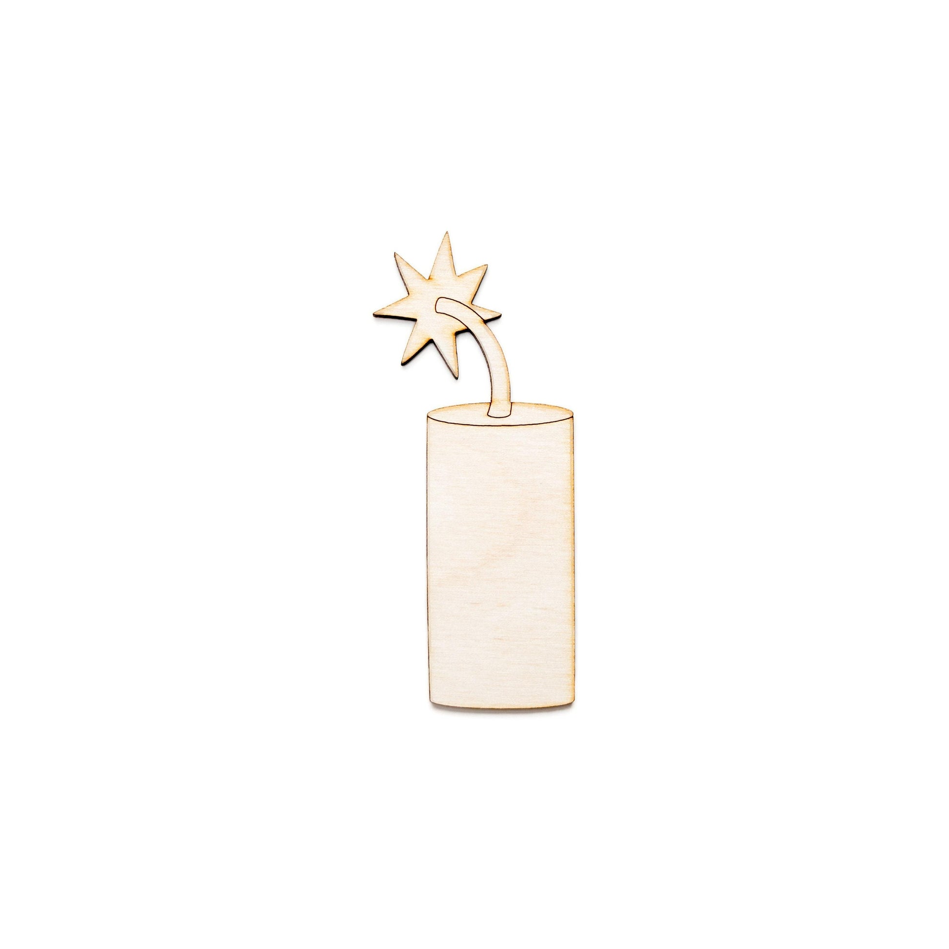 Firecracker Blank Wood Cutout - Laser Cut Unfinished Craft Shape - Multiple Sizes