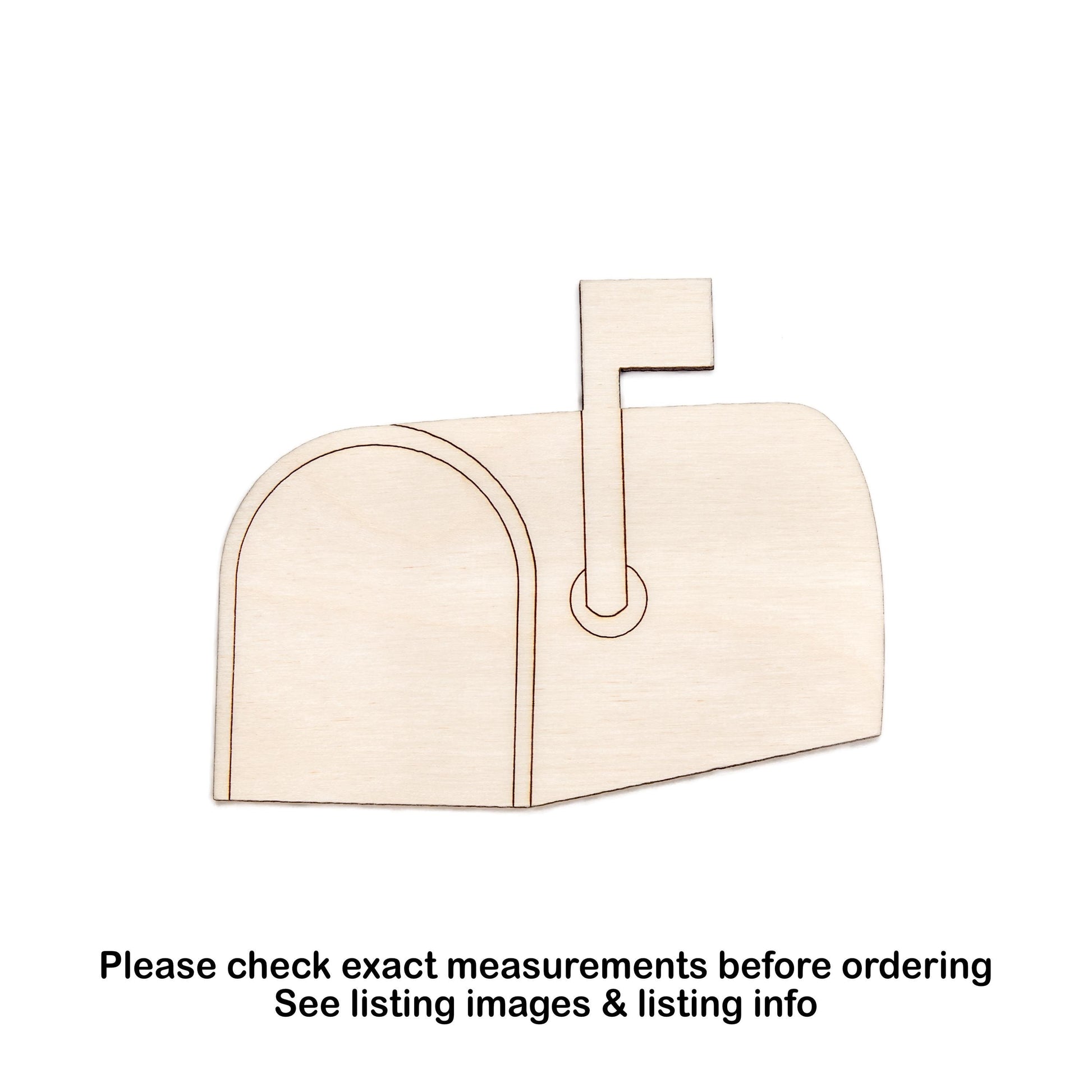 Mailbox Detailed Wood Cutout - Laser Cut Unfinished Craft Shape - Multiple Sizes