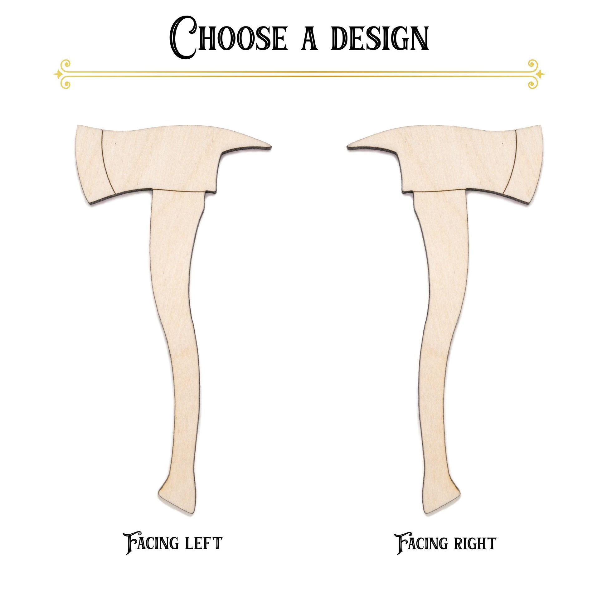Fire Axe Detailed Wood Cutout - Laser Cut Unfinished Craft Shape - Multiple Sizes