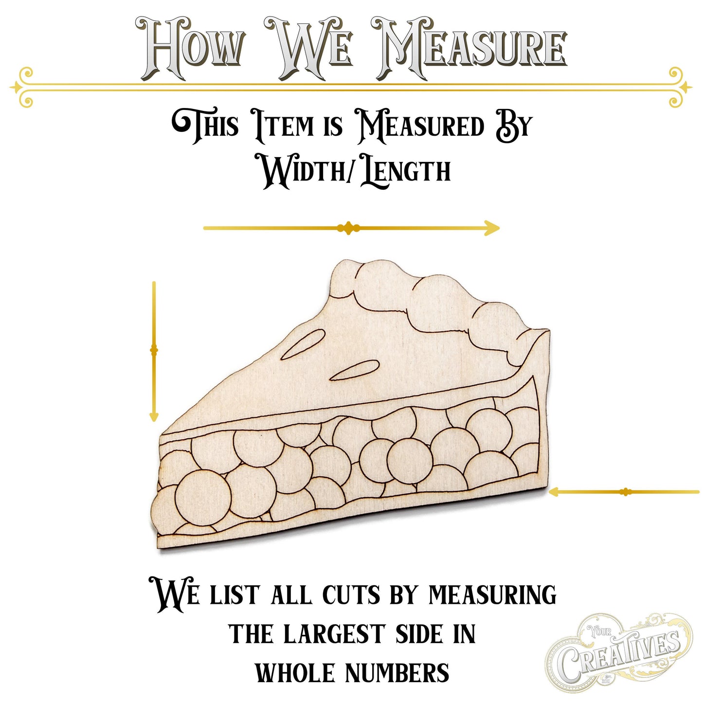 Cherry and Apple Pie Detailed Wood Cutout - Laser Cut Unfinished Craft Shape - Multiple Sizes