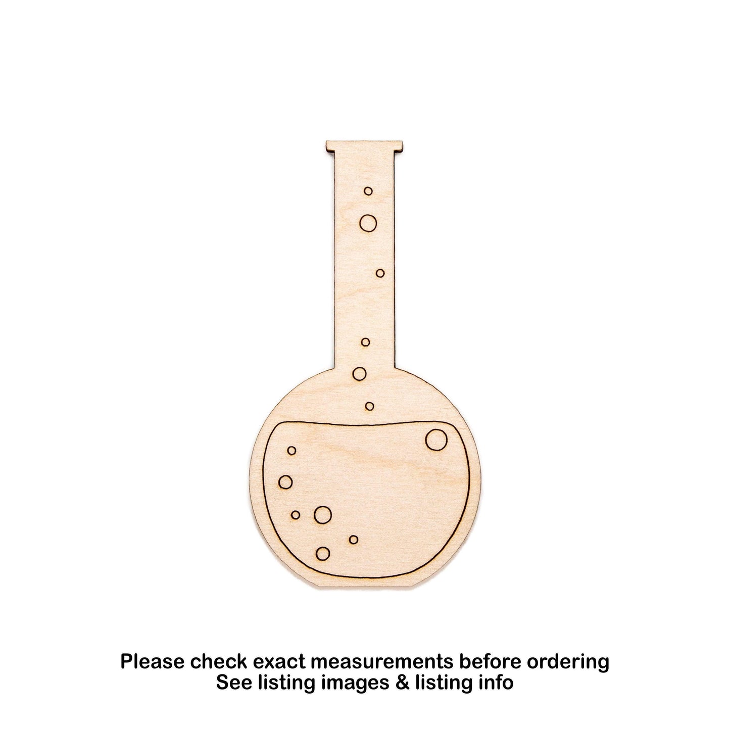 Volumetric Flask Chemistry Bottle Wood Cutout - Laser Cut Unfinished Craft Shape - Multiple Sizes