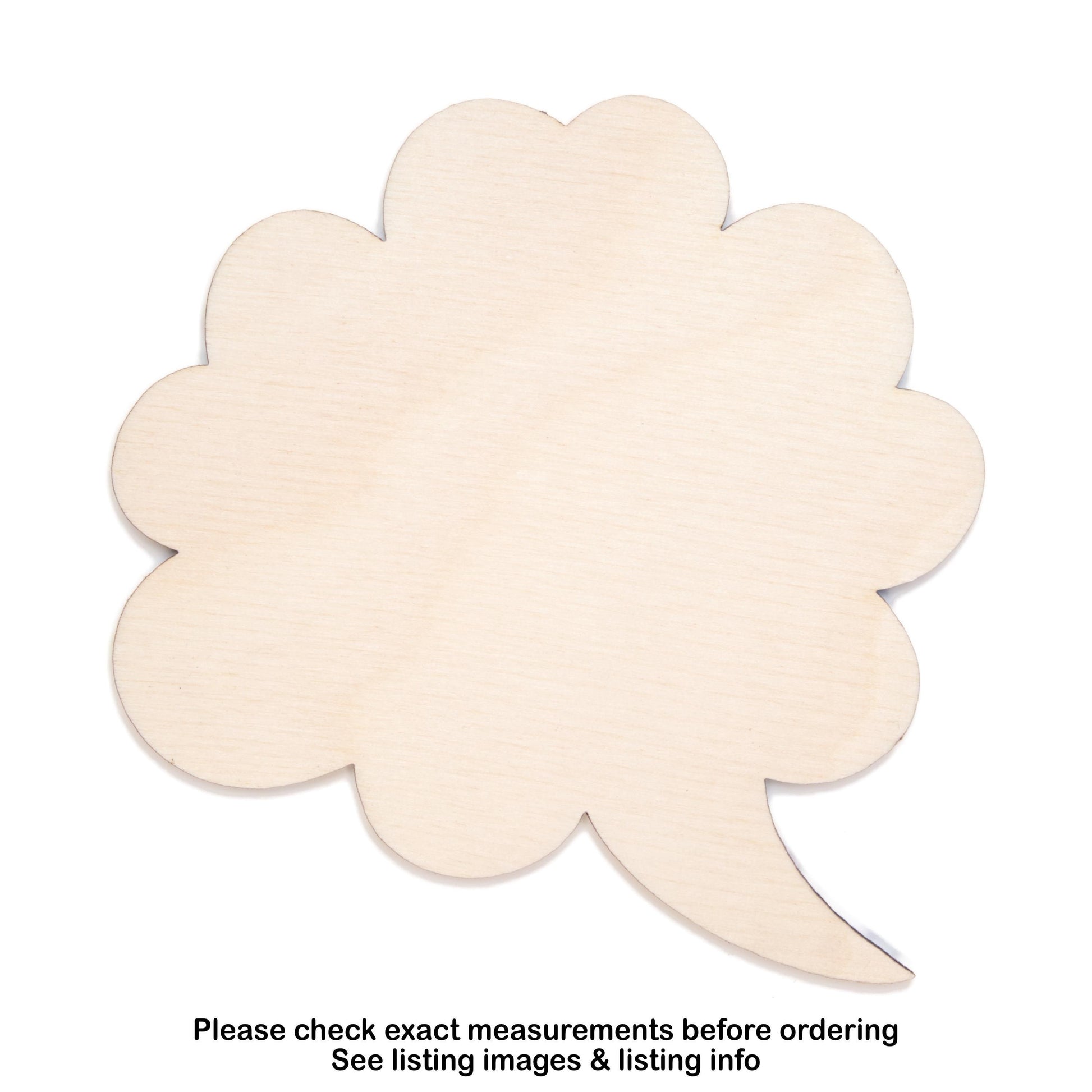 Cloud Speech Bubble Fat Blank Wood Cutout - Laser Cut Unfinished Craft Shape - Multiple Sizes