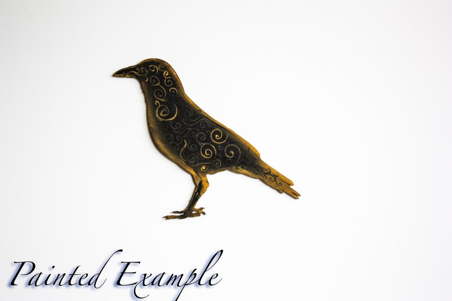 Crow Wood Cutout - Laser Cut Unfinished Craft Shape - Multiple Sizes