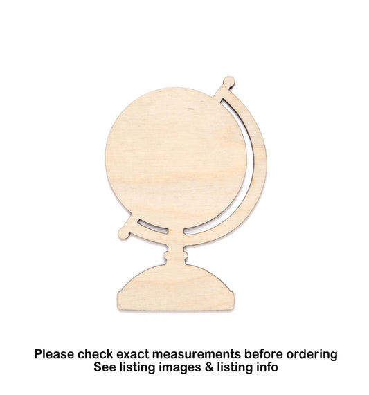 Globe Blank Wood Cutout - Laser Cut Unfinished Craft Shape - Multiple Sizes
