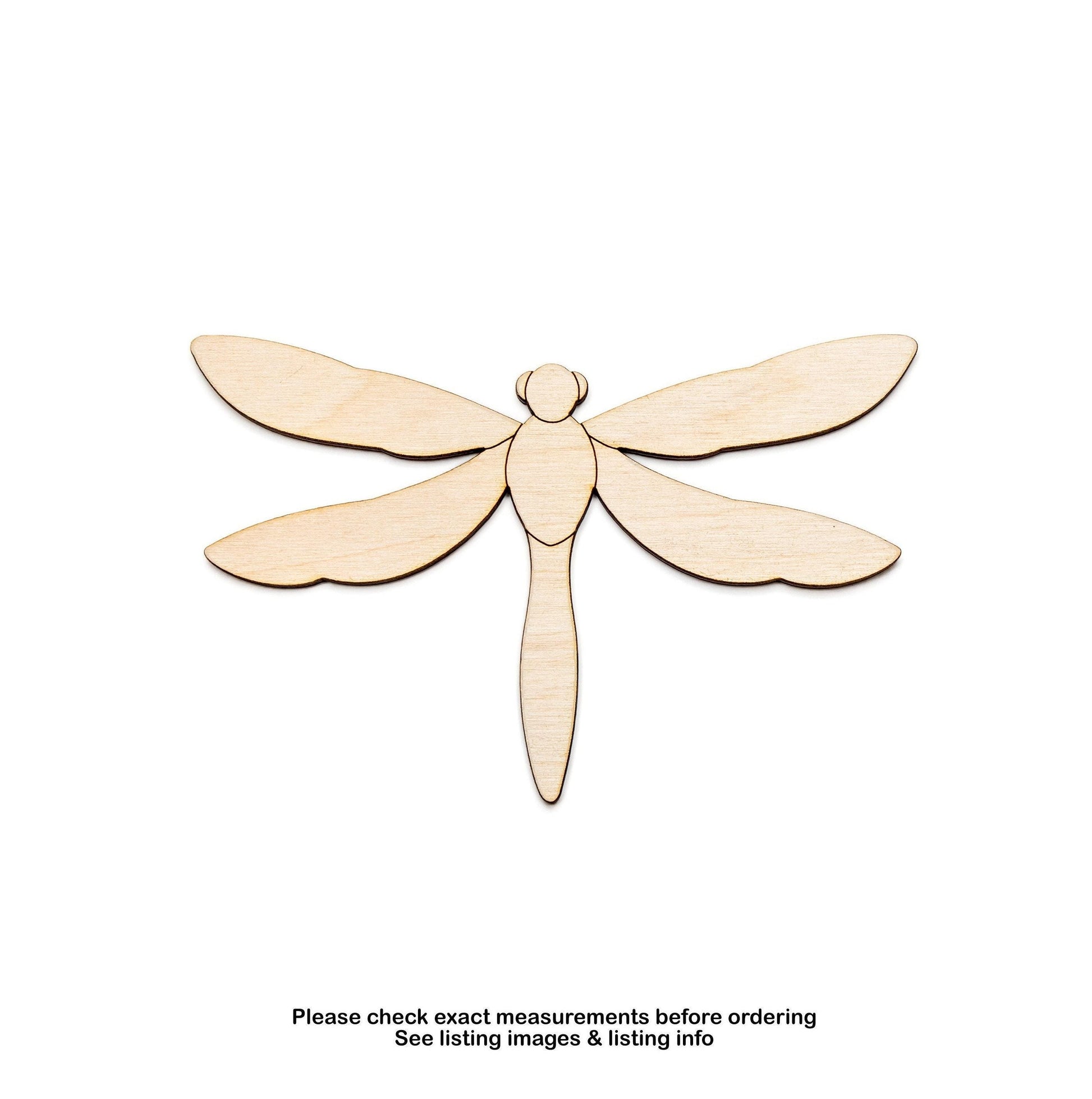 Dragonfly Blank Wood Cutout - Laser Cut Unfinished Craft Shape - Multiple Sizes