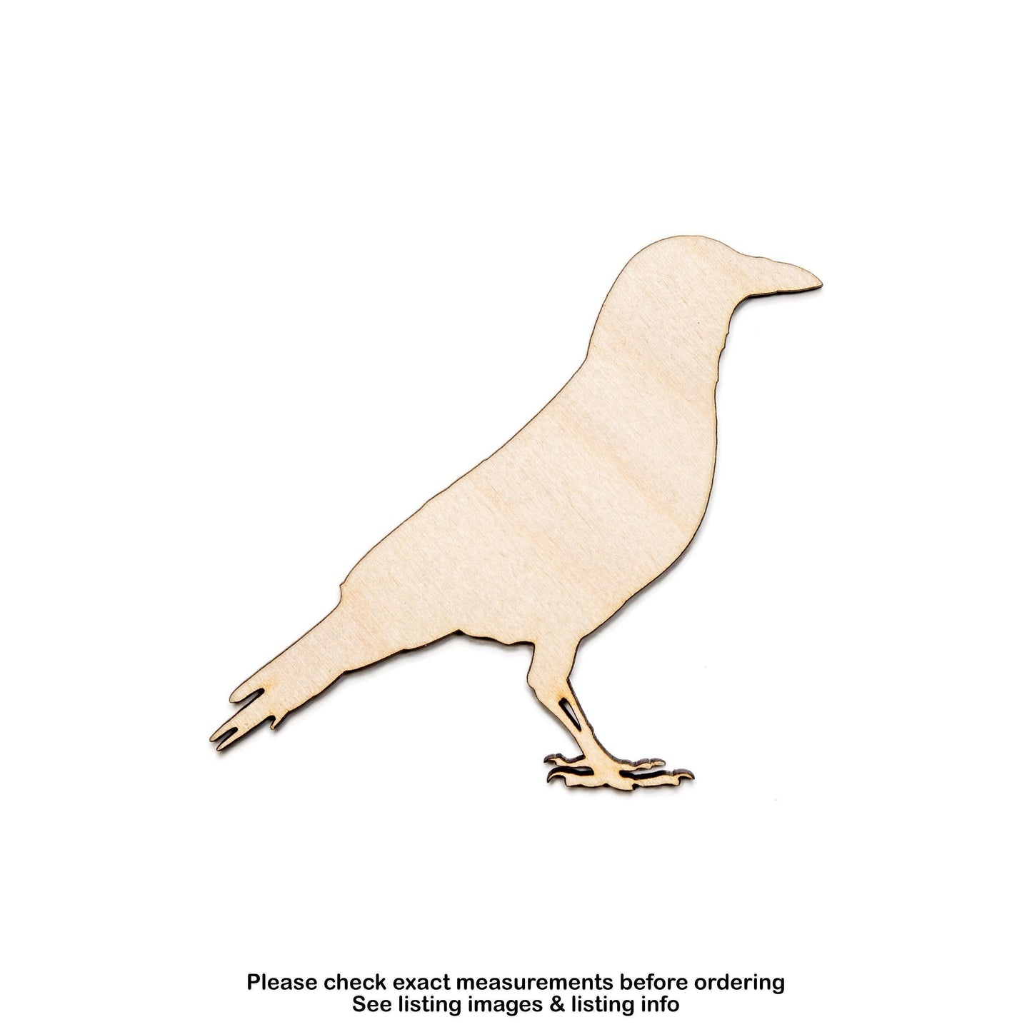 Crow Wood Cutout - Laser Cut Unfinished Craft Shape - Multiple Sizes