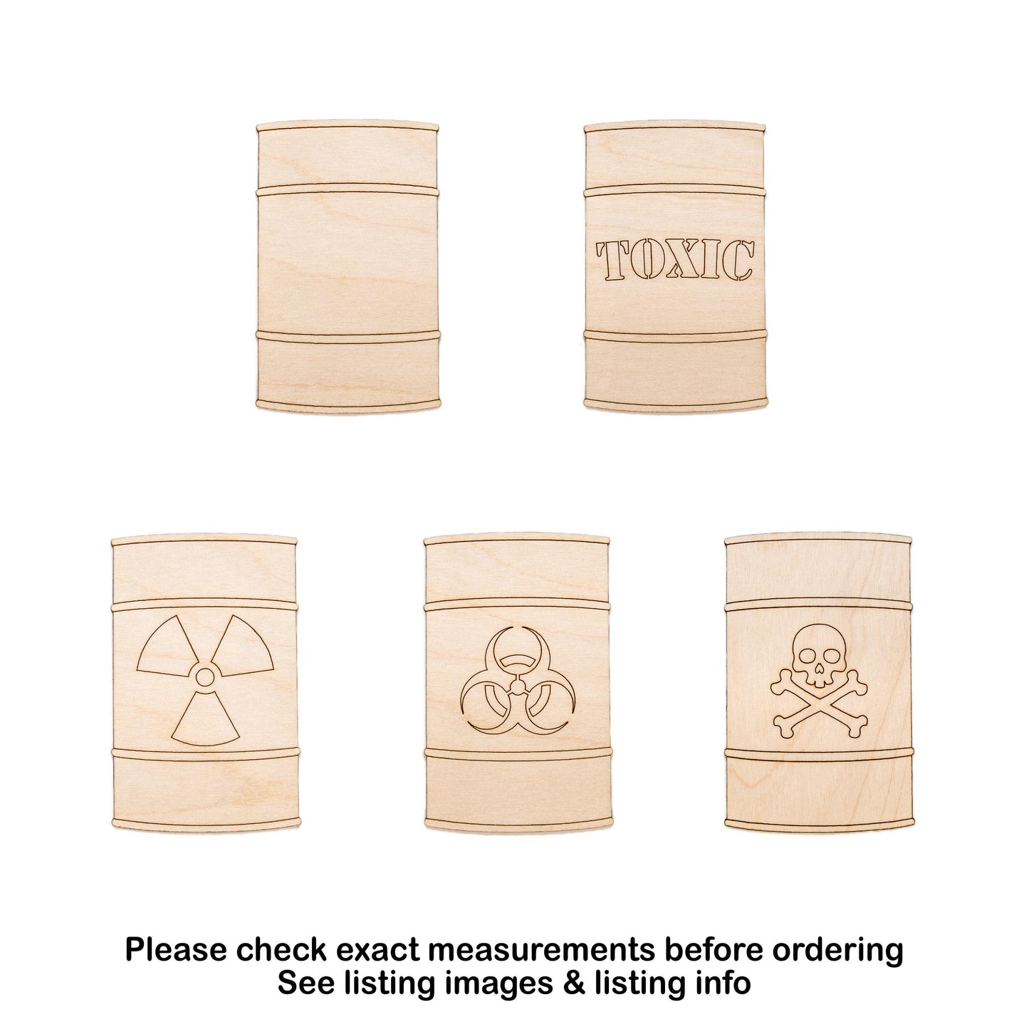 Industrial Barrel Detailed Wood Cutout - Laser Cut Unfinished Craft Shape - Multiple Sizes