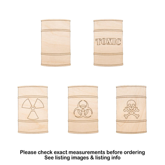 Industrial Barrel Detailed Wood Cutout - Laser Cut Unfinished Craft Shape - Multiple Sizes