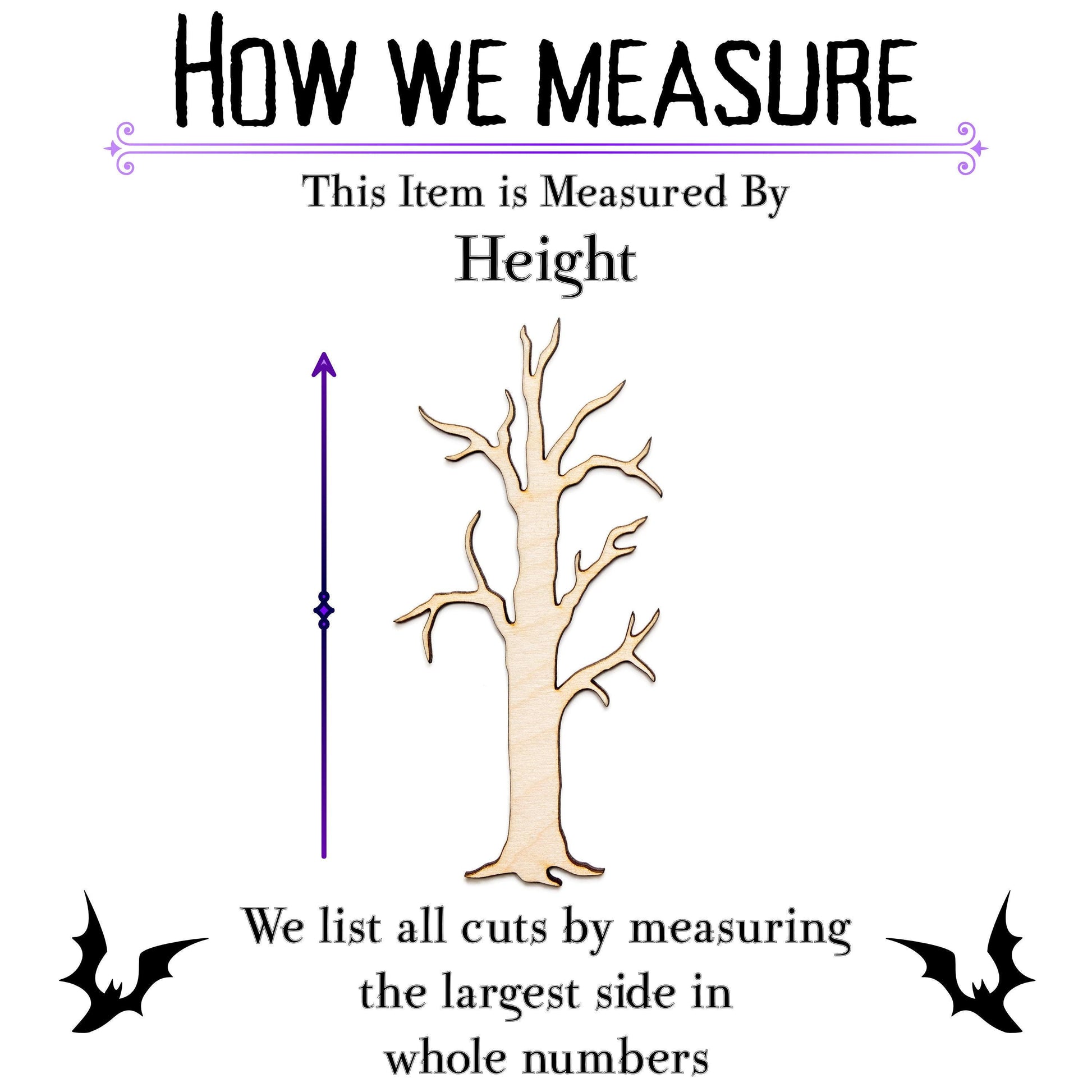 Tall Dead Tree Wood Cutout - Laser Cut Unfinished Craft Shape - Multiple Sizes