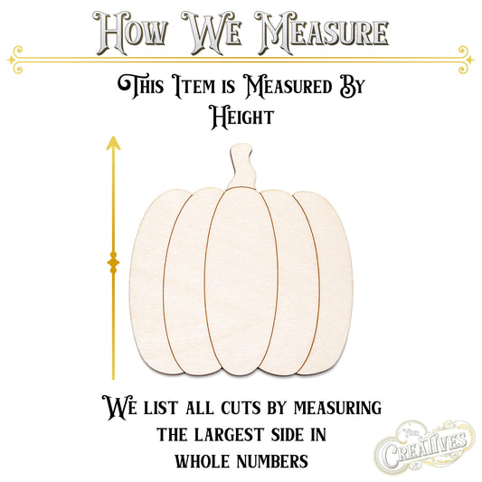 Fall Pumpkin Round Wood Cutout - Laser Cut Unfinished Craft Shape - Multiple Sizes