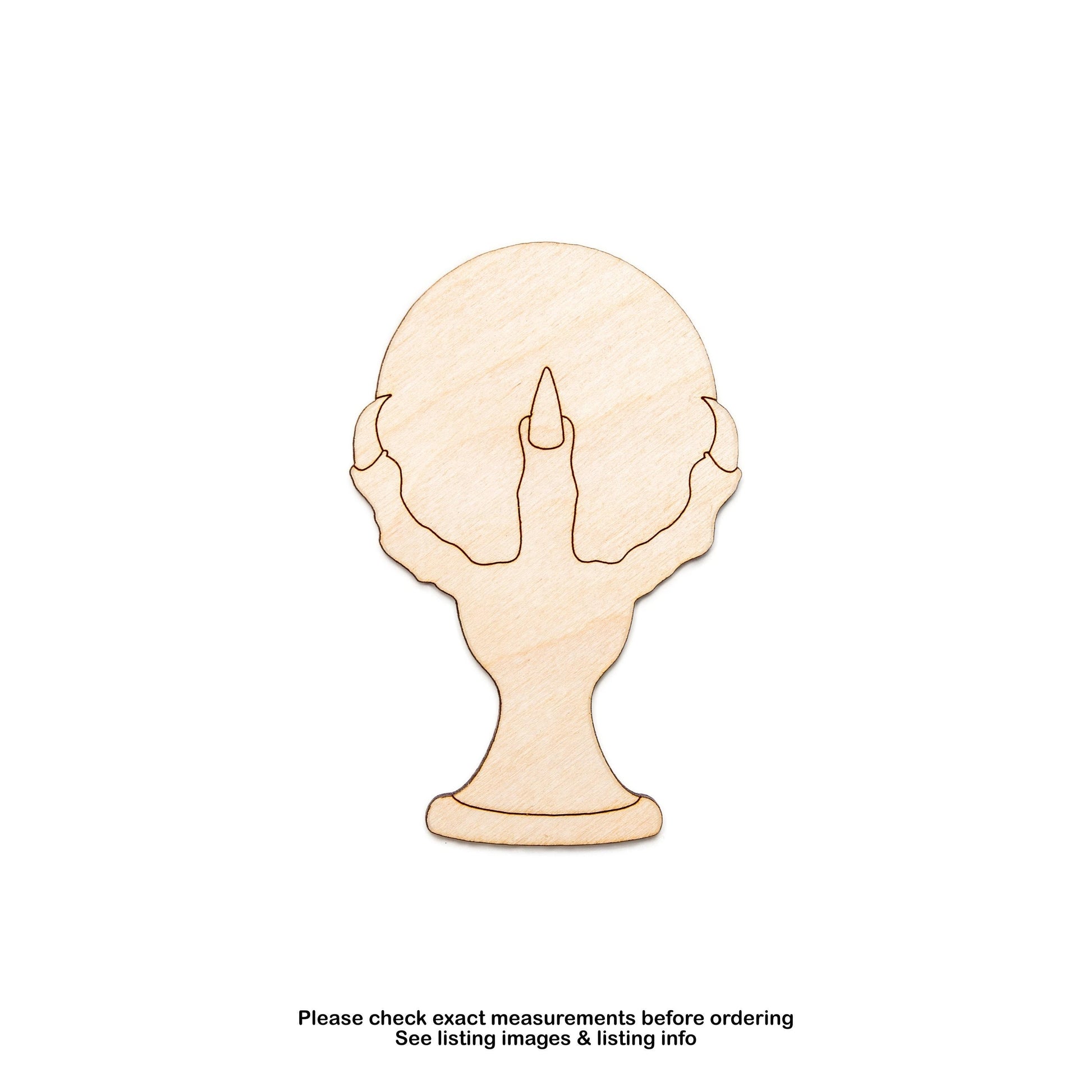 Monster Hand Crystal Ball Wood Cutout - Laser Cut Unfinished Craft Shape - Multiple Sizes