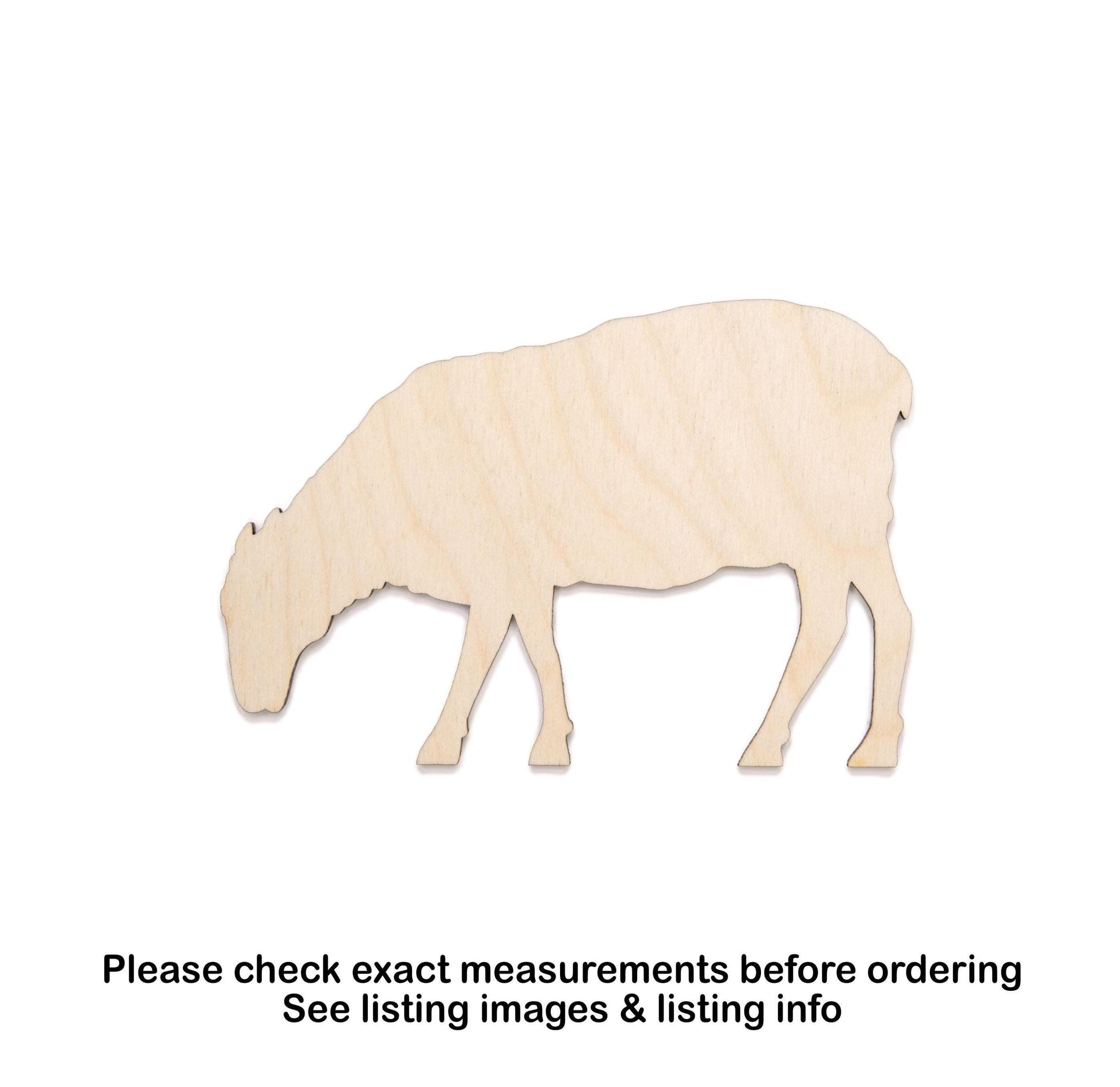 Sheep Grazing Blank Wood Cutout - Laser Cut Unfinished Craft Shape - Multiple Sizes