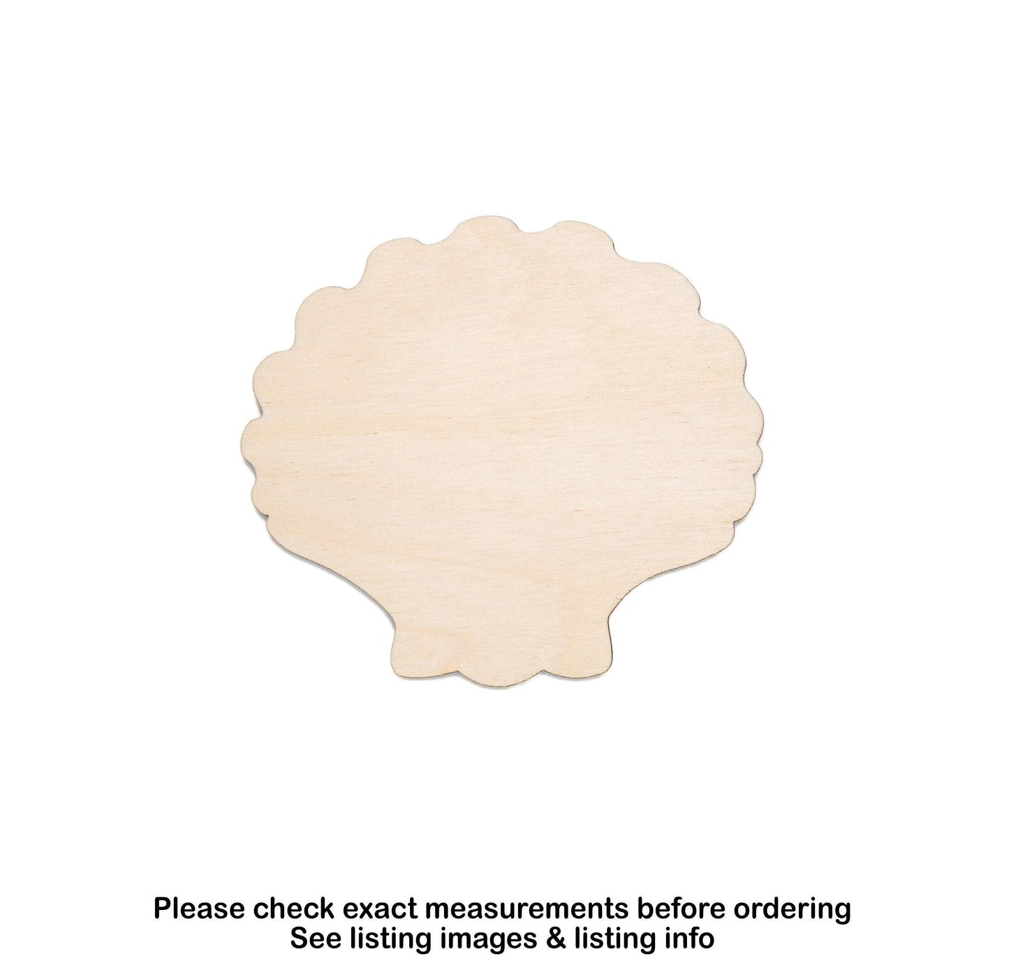 Clam Shell Blank Wood Cutout - Laser Cut Unfinished Craft Shape - Multiple Sizes