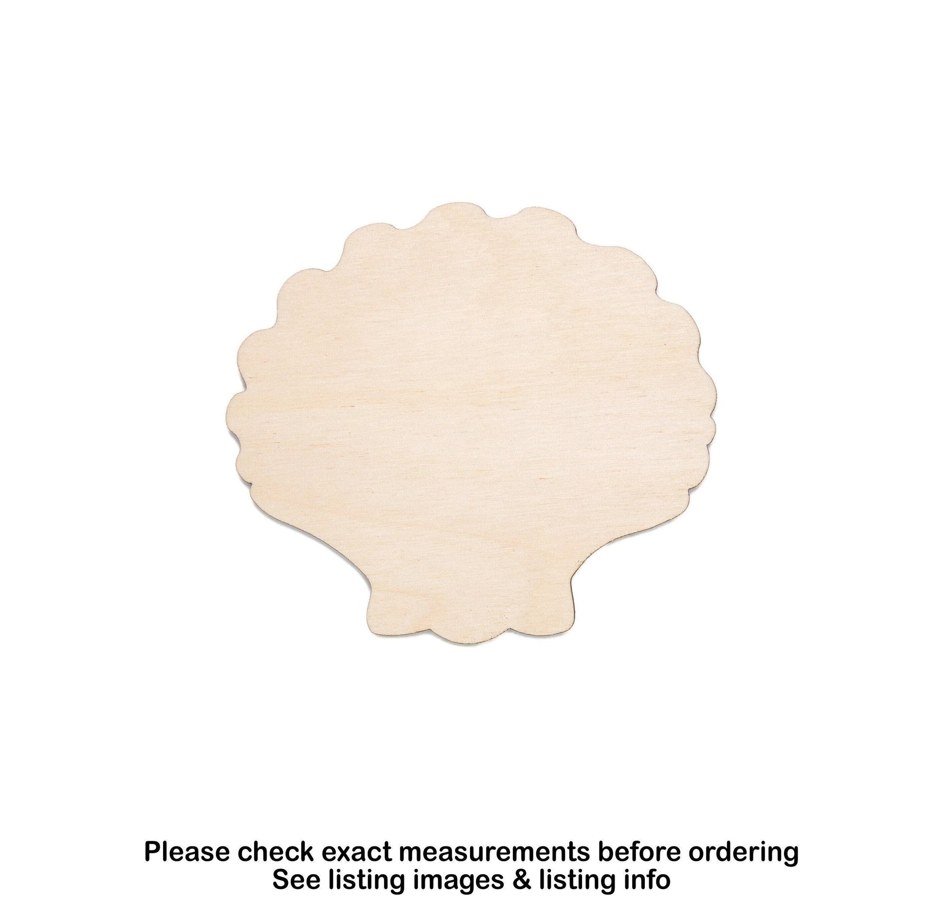 Clam Shell Blank Wood Cutout - Laser Cut Unfinished Craft Shape - Multiple Sizes