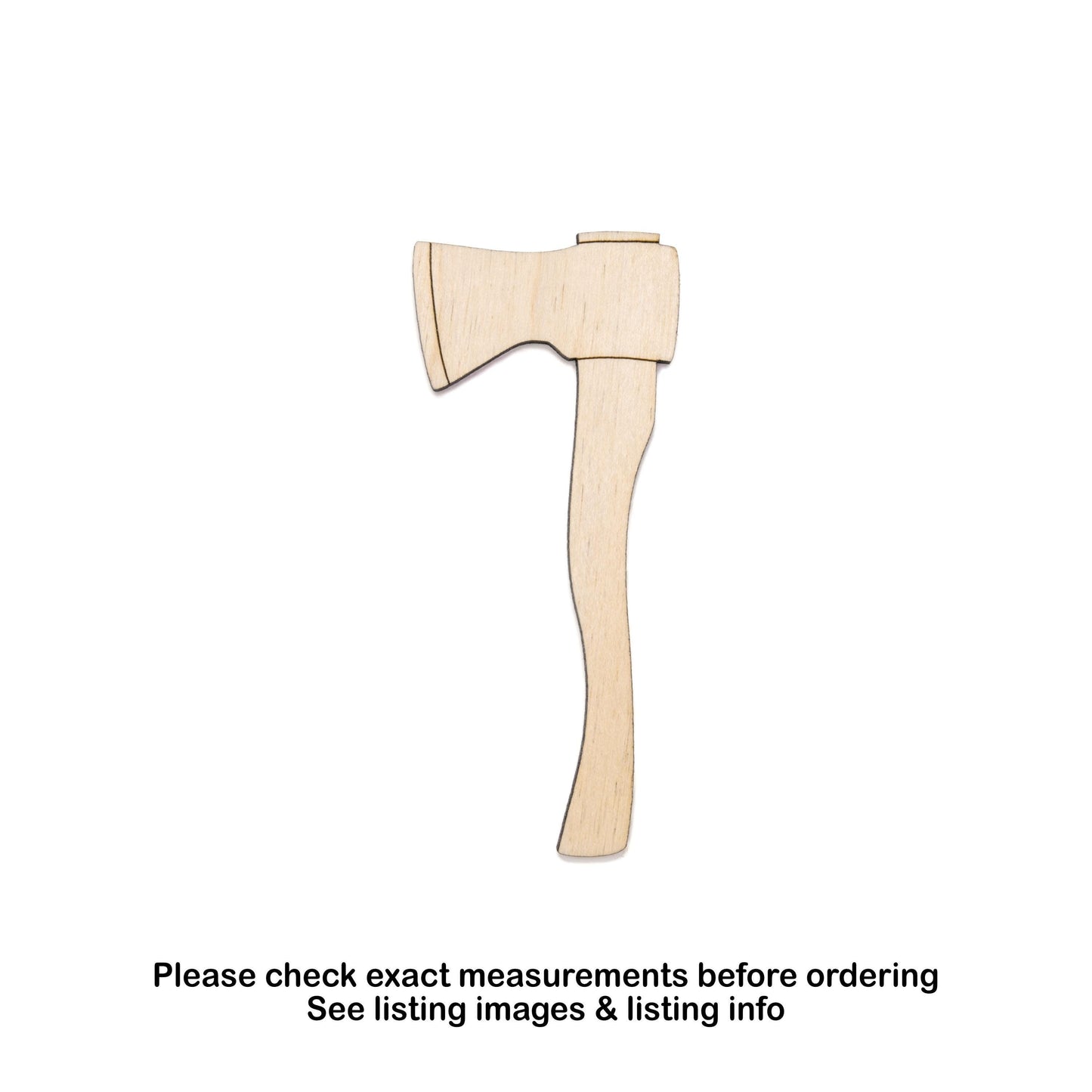 Axe Wood Cutout - Laser Cut Unfinished Craft Shape - Multiple Sizes