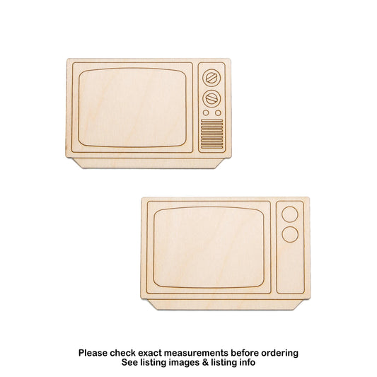 Retro Tv Wood Cutout - Laser Cut Unfinished Craft Shape - Multiple Sizes