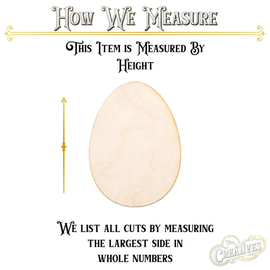 Egg Blank Wood Cutout - Laser Cut Unfinished Craft Shape - Multiple Sizes