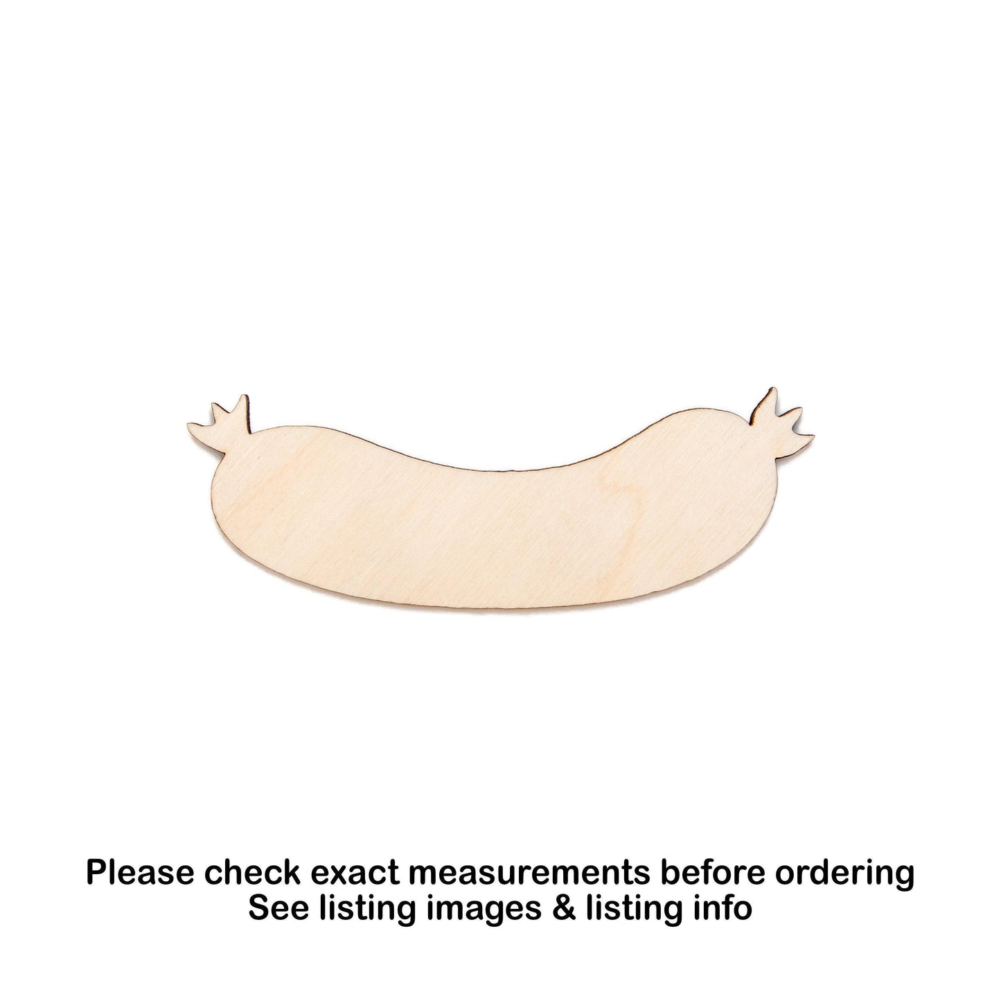 Sausage Blank Wood Cutout - Laser Cut Unfinished Craft Shape - Multiple Sizes