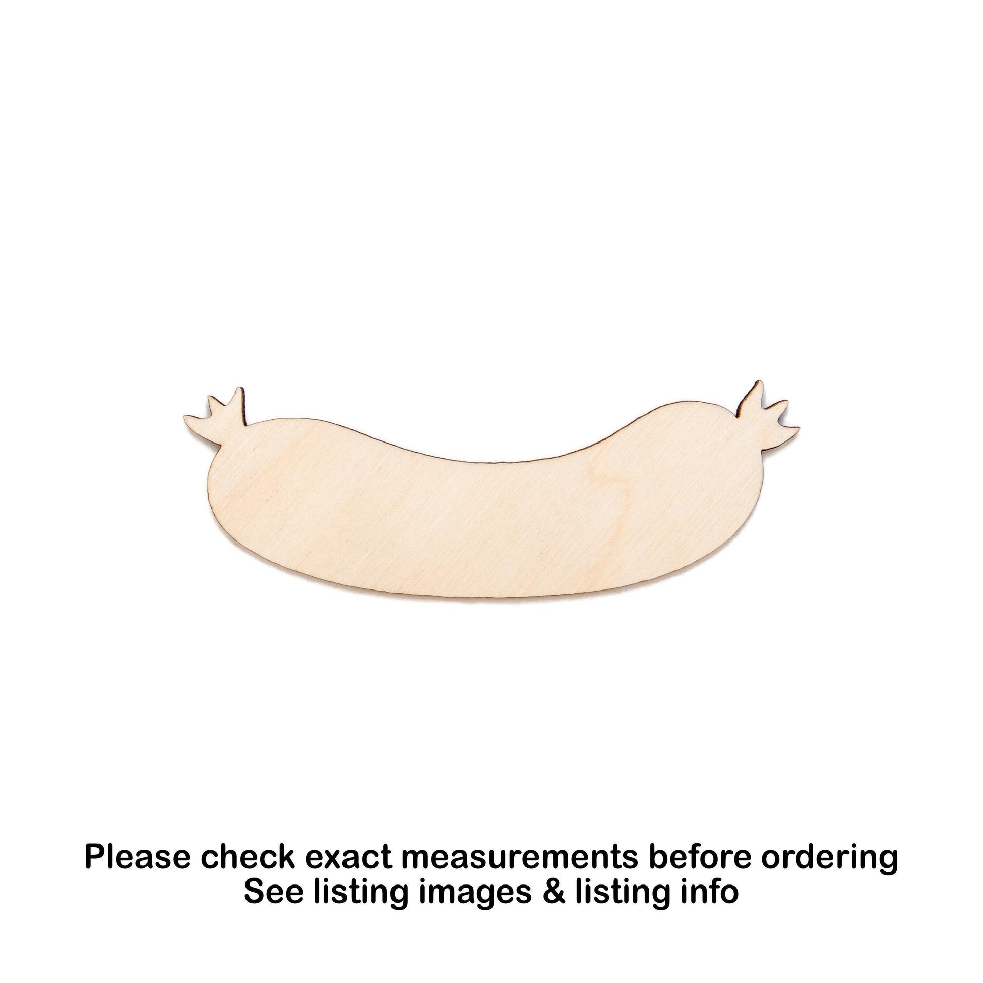 Sausage Blank Wood Cutout - Laser Cut Unfinished Craft Shape - Multiple Sizes