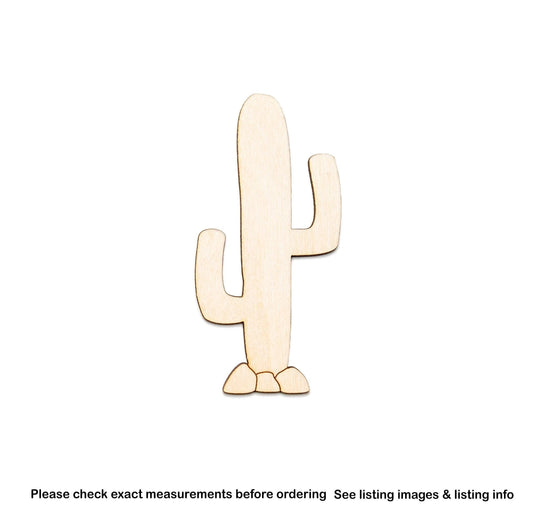 Saguaro Cactus Blank Wood Cutout - Laser Cut Unfinished Craft Shape - Multiple Sizes