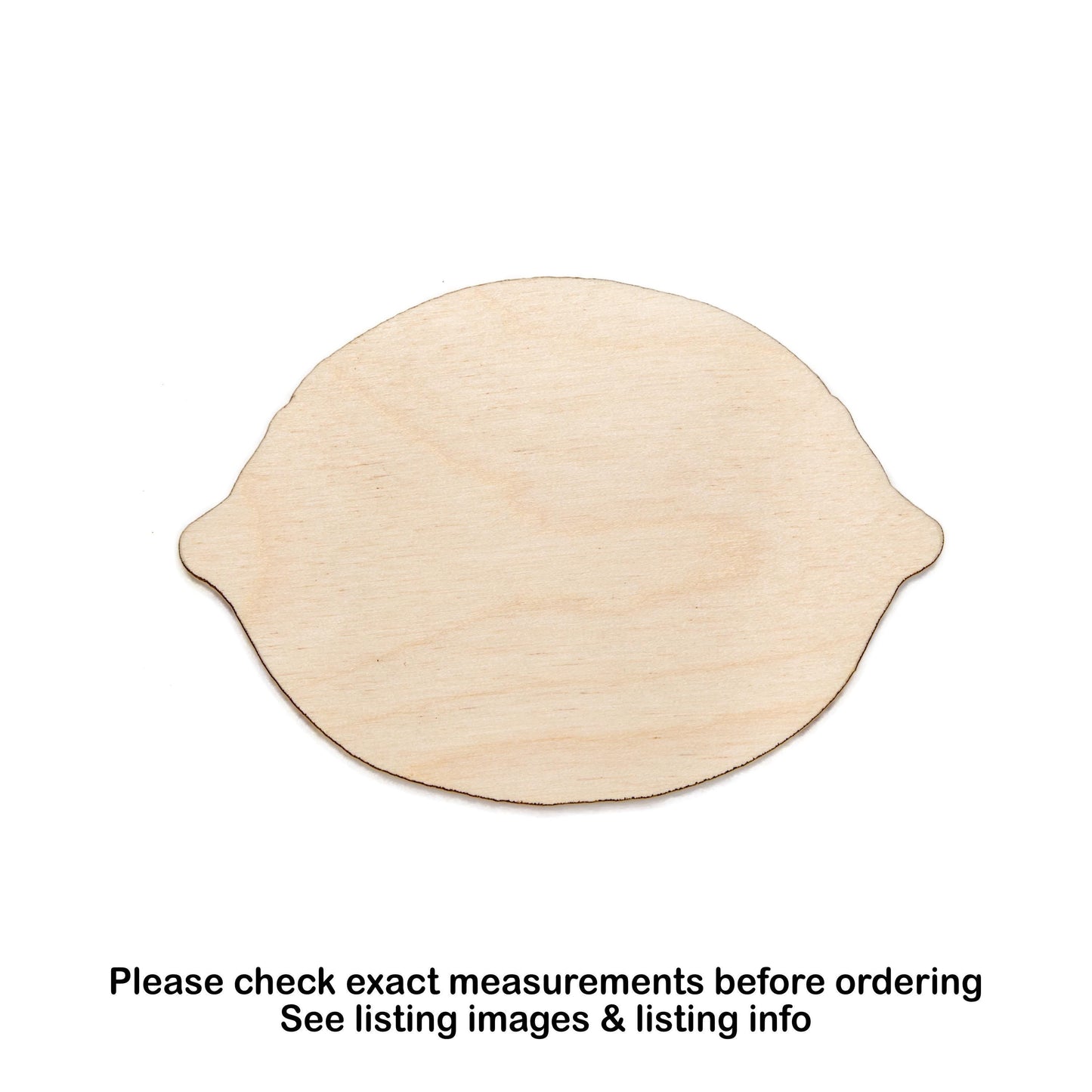 Lemon Blank Wood Cutout - Laser Cut Unfinished Craft Shape - Multiple Sizes