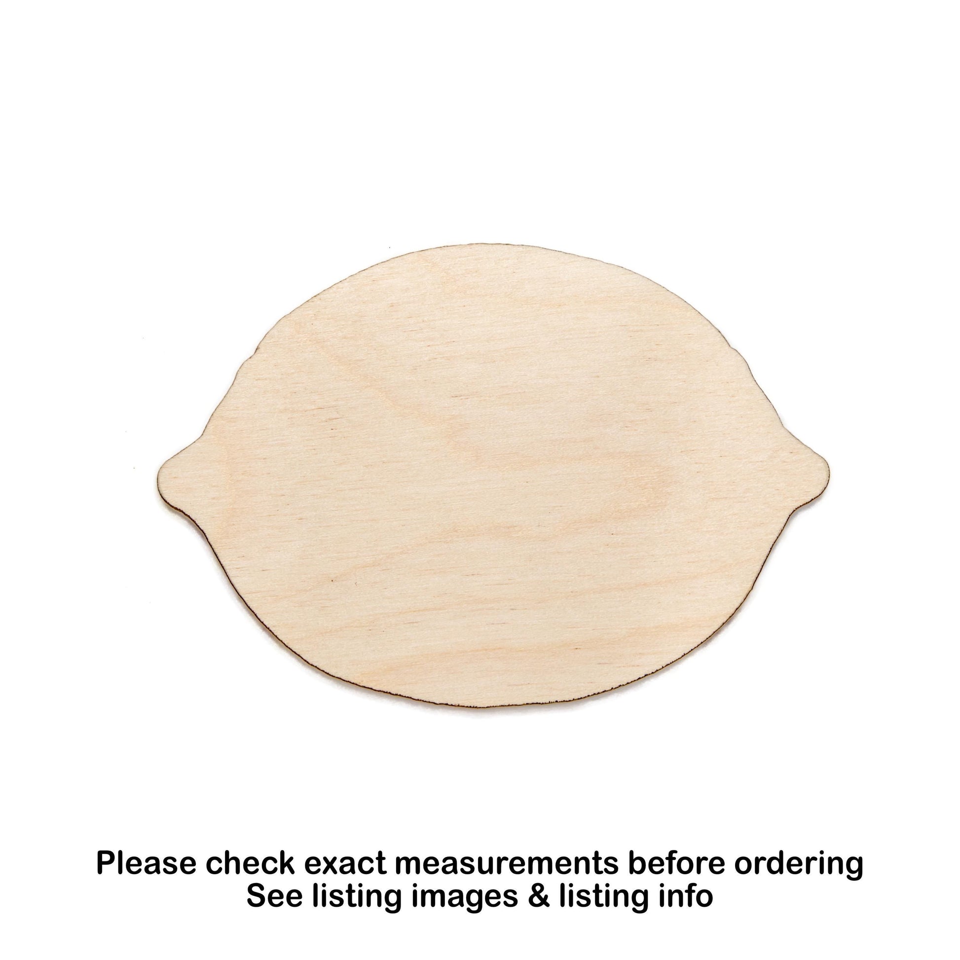 Lemon Blank Wood Cutout - Laser Cut Unfinished Craft Shape - Multiple Sizes