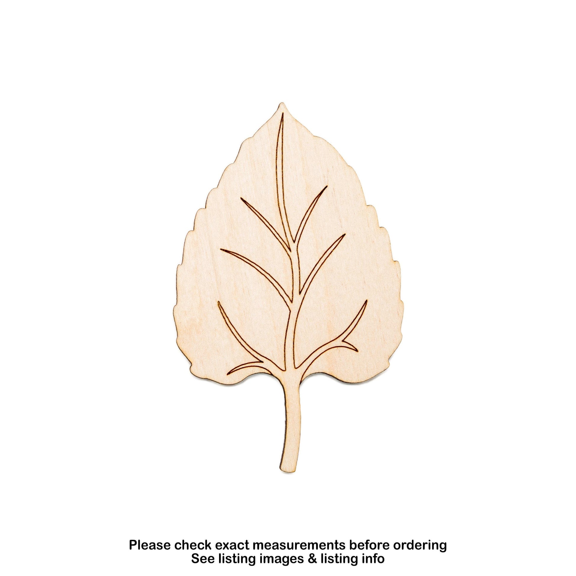 Sunflower Leaf Wood Cutout - Laser Cut Unfinished Craft Shape - Multiple Sizes