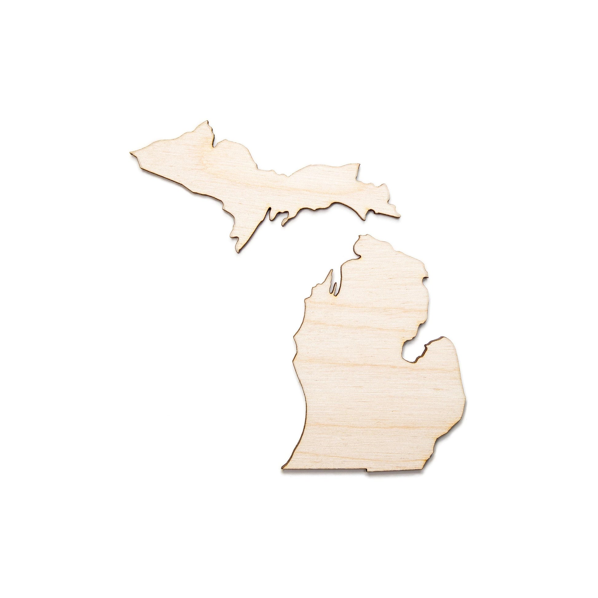 Michigan State Blank Wood Cutout - Laser Cut Unfinished Craft Shape - Multiple Sizes