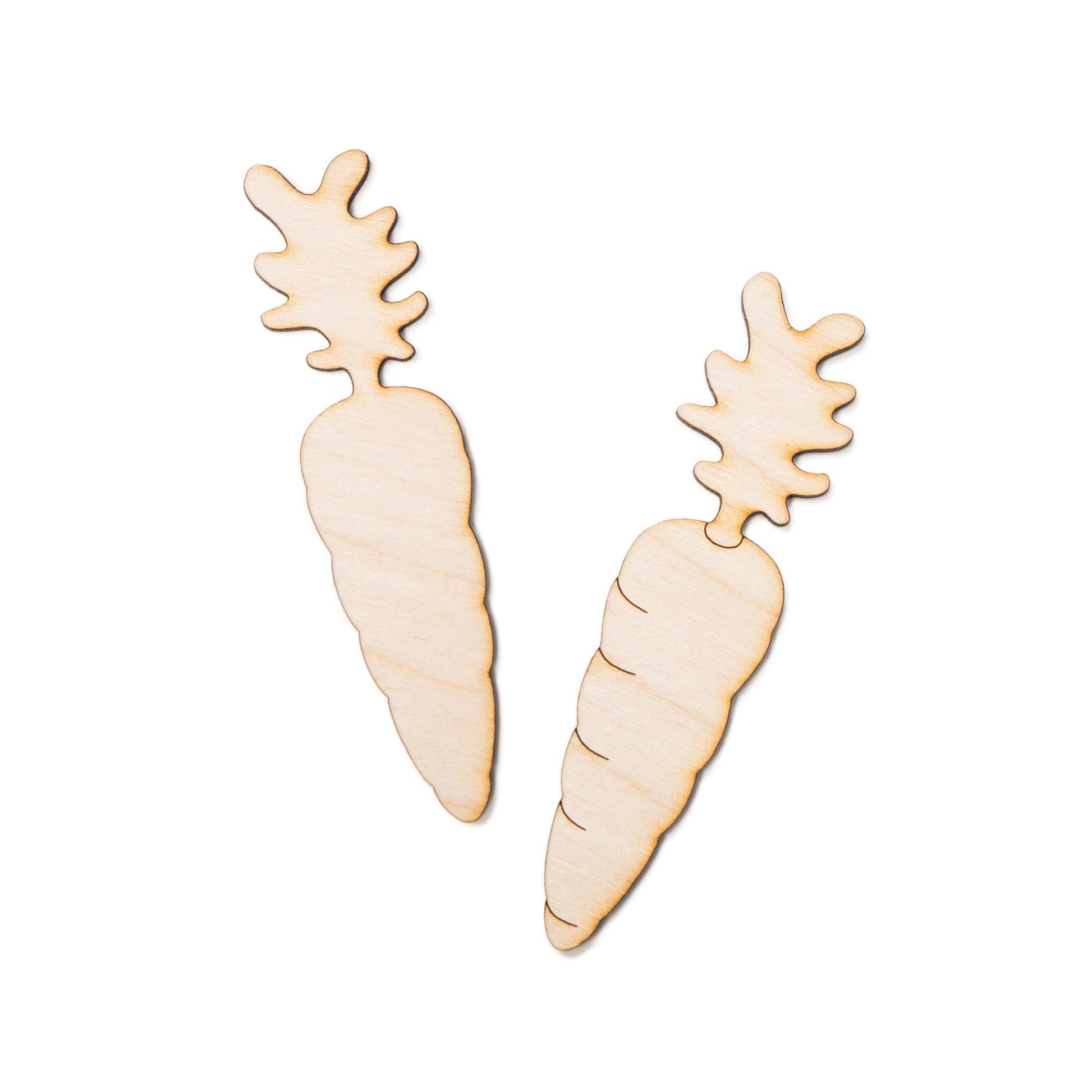 Carrot Wood Cutout - Laser Cut Unfinished Craft Shape - Multiple Sizes