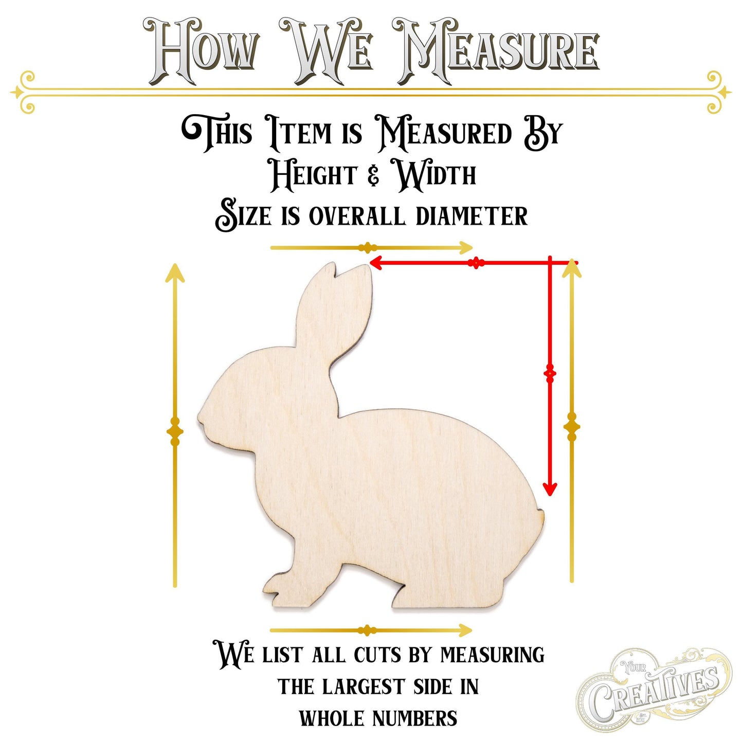 Rabbit Blank Wood Cutout - Laser Cut Unfinished Craft Shape - Multiple Sizes