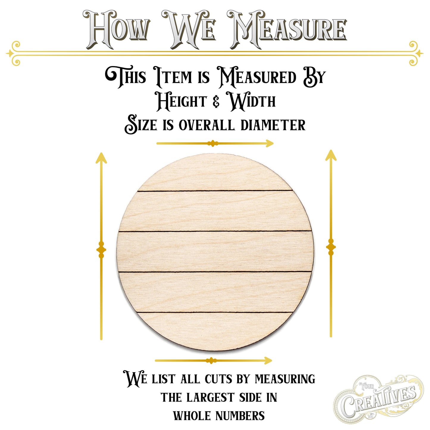 Circle Shiplap Style Wood Cutout - Laser Cut Unfinished Craft Shape - Multiple Sizes
