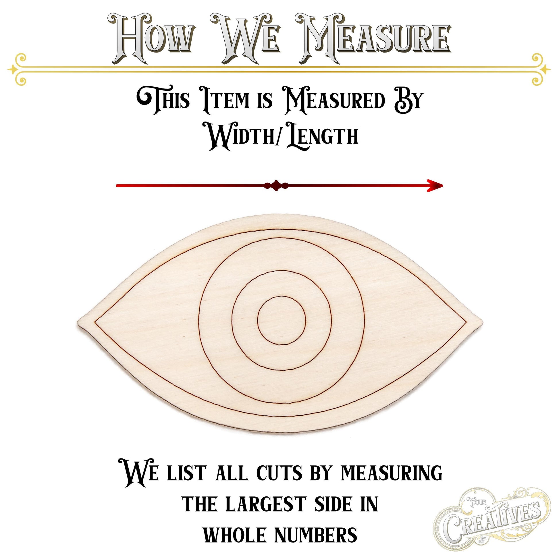 Eye Wood Cutout - Laser Cut Unfinished Craft Shape - Multiple Sizes