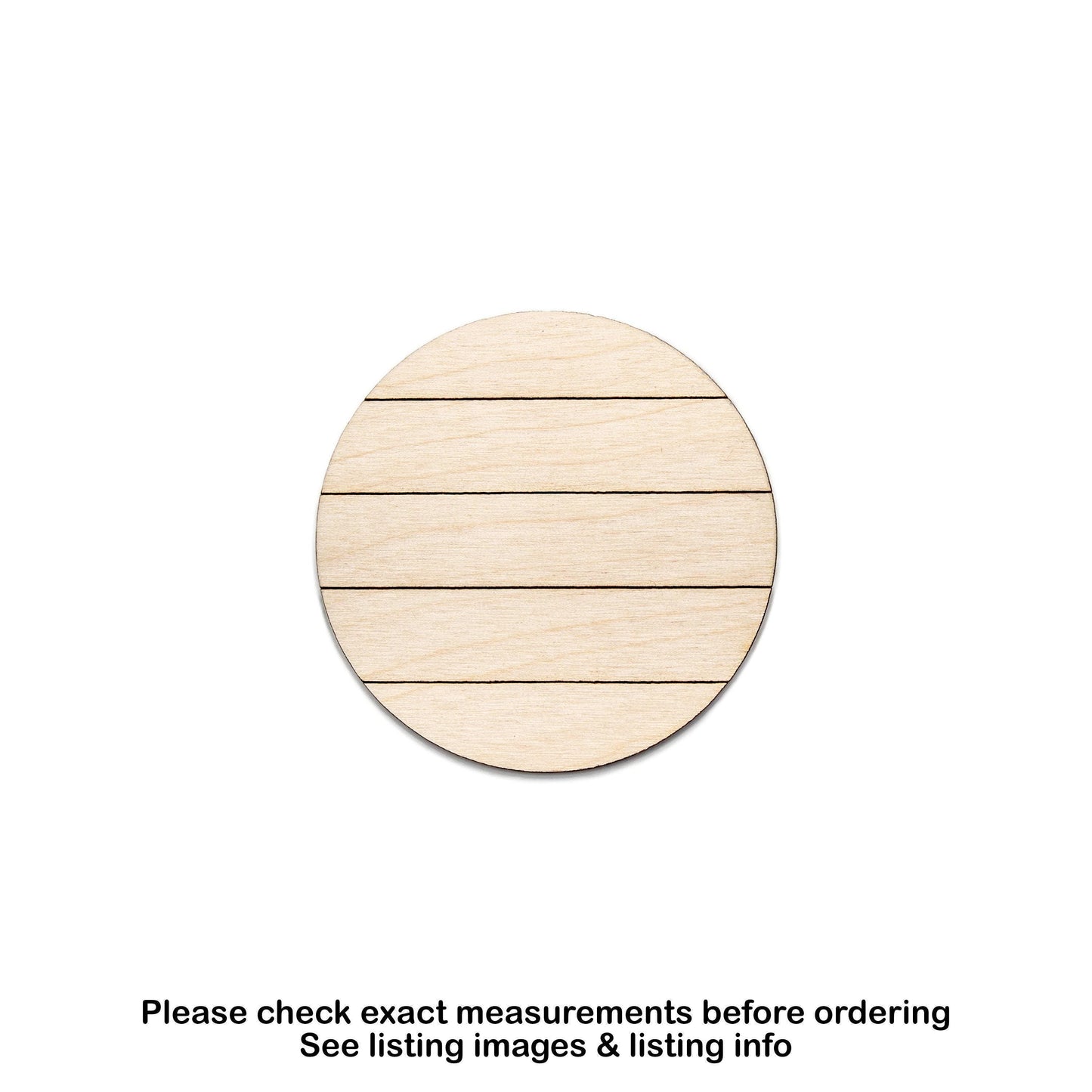 Circle Shiplap Style Wood Cutout - Laser Cut Unfinished Craft Shape - Multiple Sizes