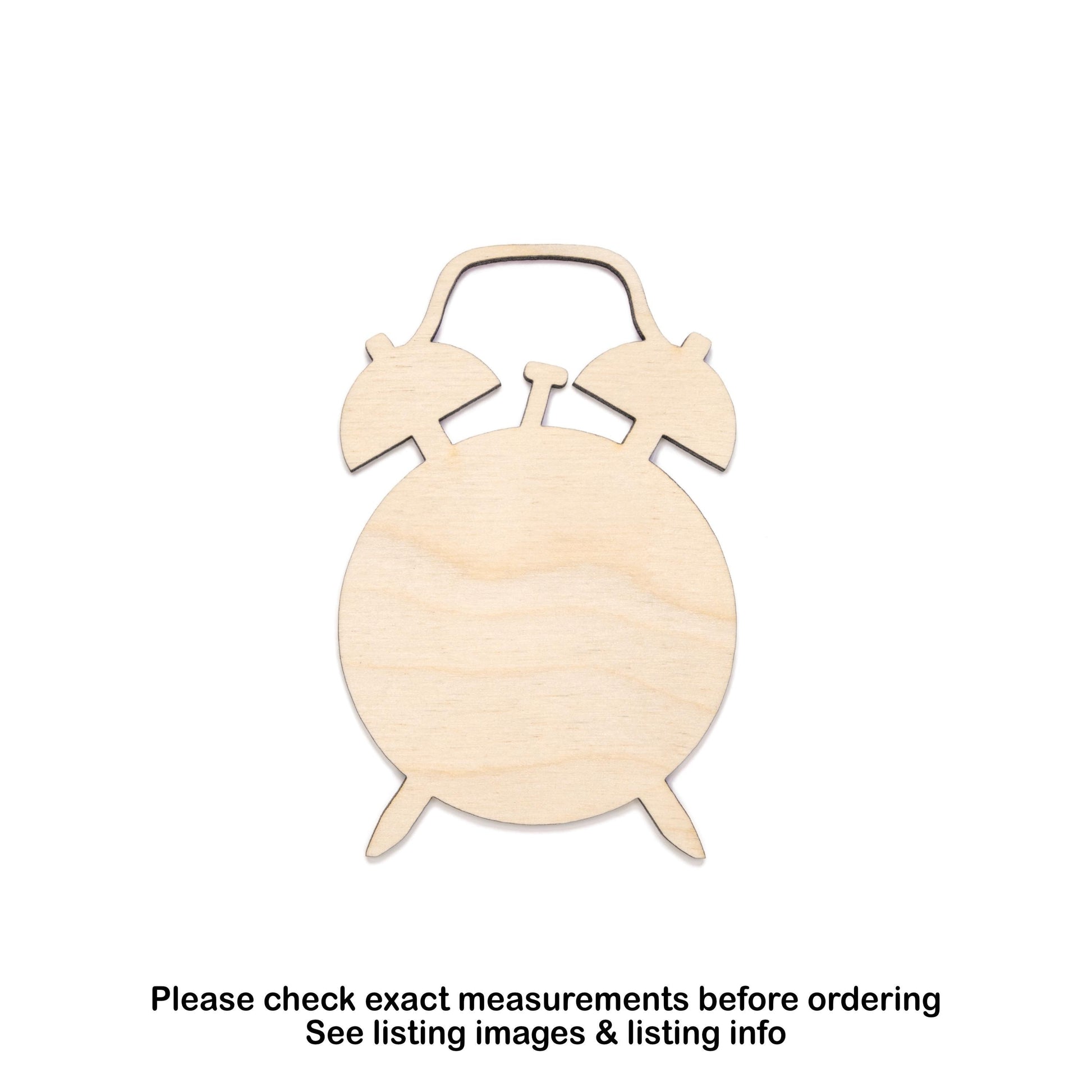 Bell Alarm Clock Blank Wood Cutout - Laser Cut Unfinished Craft Shape - Multiple Sizes