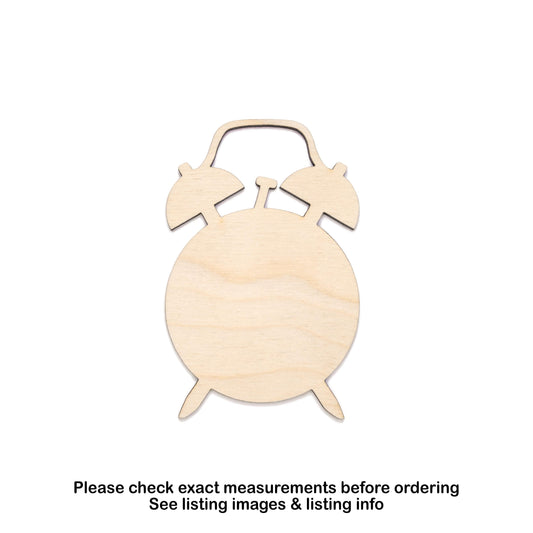 Bell Alarm Clock Blank Wood Cutout - Laser Cut Unfinished Craft Shape - Multiple Sizes