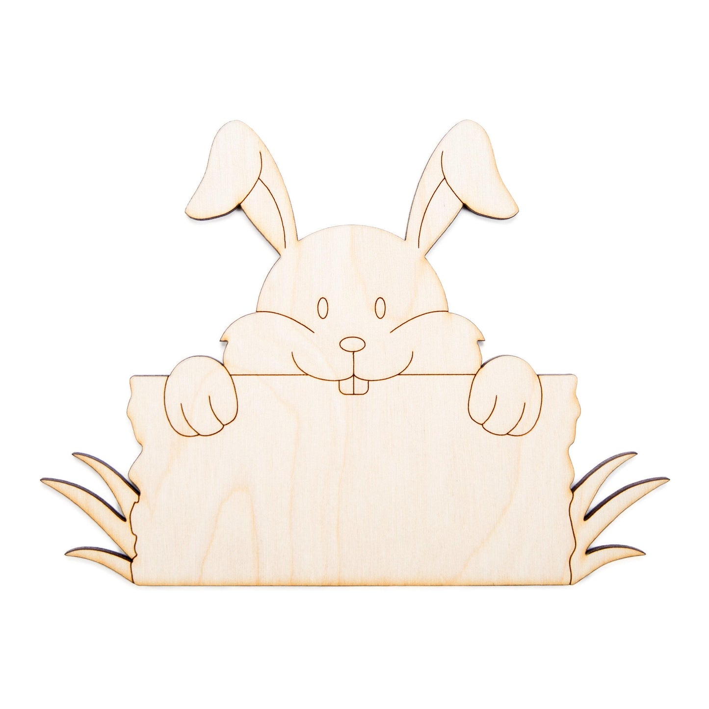 Bunny Sign Blank Wood Cutout - Laser Cut Unfinished Craft Shape - Multiple Sizes