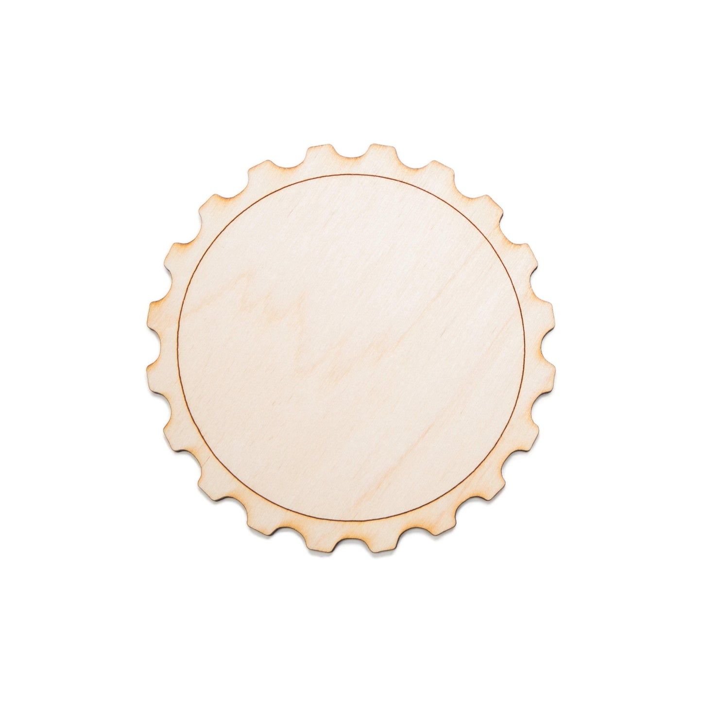 Bottle Cap Wood Cutout - Laser Cut Unfinished Craft Shape - Multiple Sizes