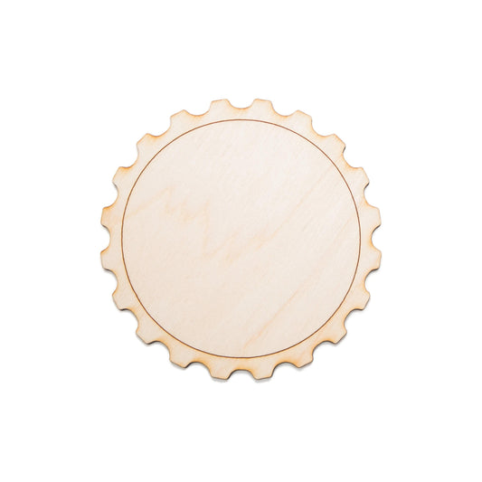 Bottle Cap Wood Cutout - Laser Cut Unfinished Craft Shape - Multiple Sizes