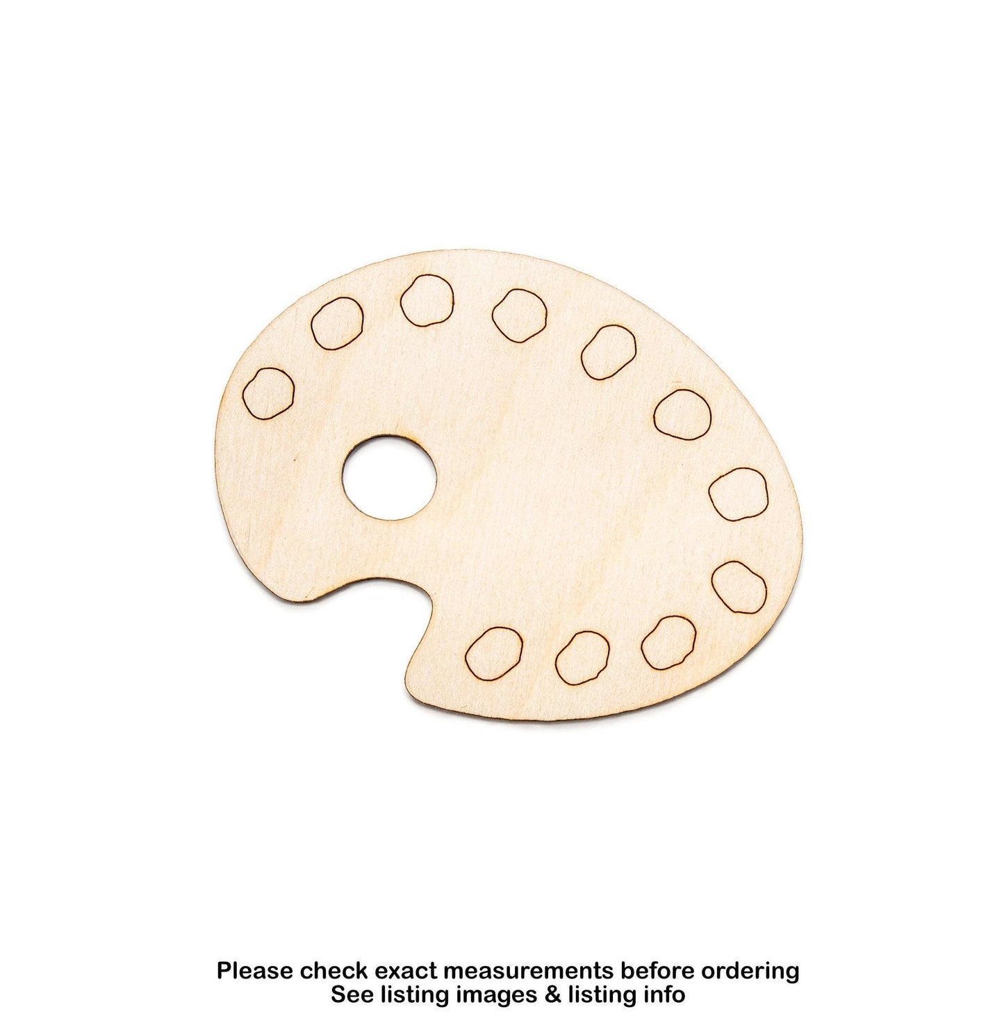 Paint Palette Detailed Wood Cutout - Laser Cut Unfinished Craft Shape - Multiple Sizes