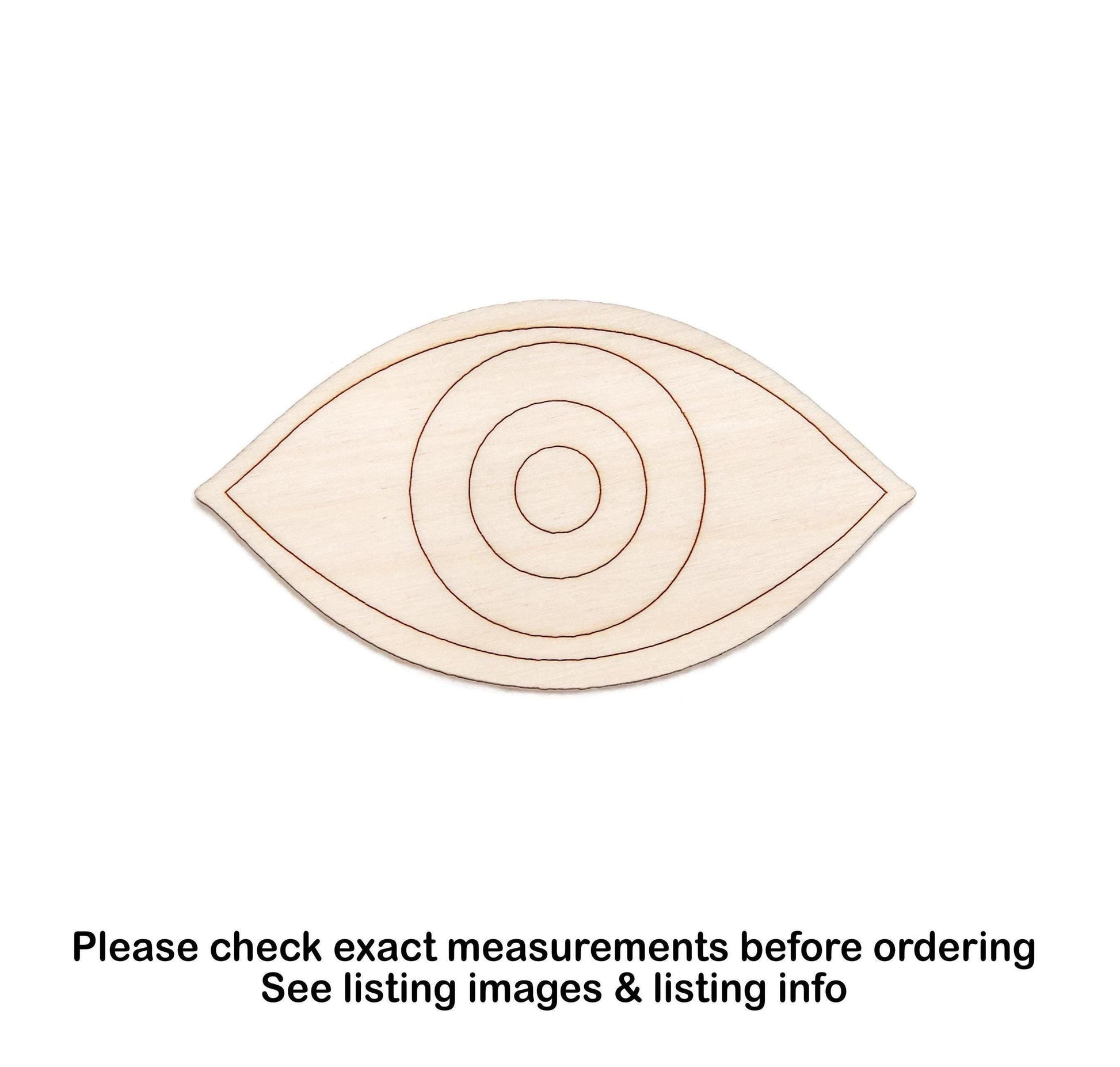 Eye Wood Cutout - Laser Cut Unfinished Craft Shape - Multiple Sizes