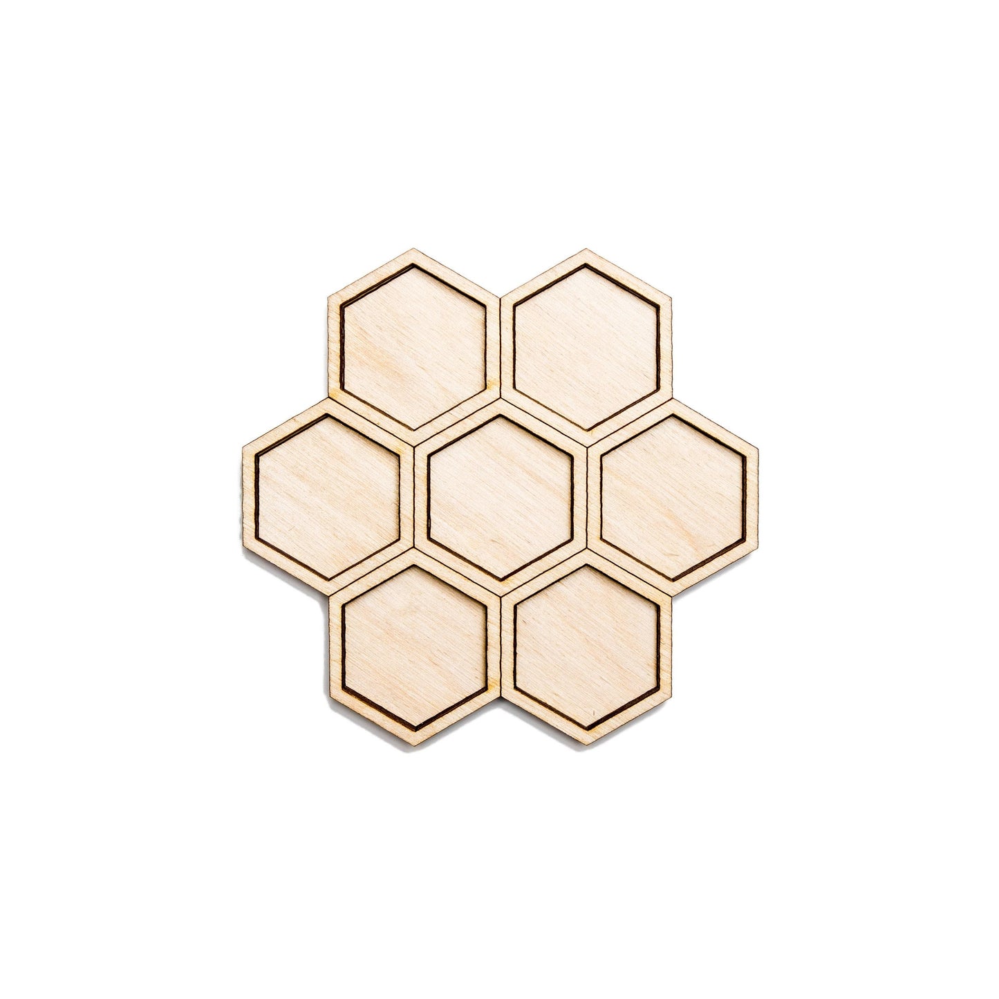 Honeycomb Round Two Layer Wood Cutout - Laser Cut Craft Shape - Multiple Sizes