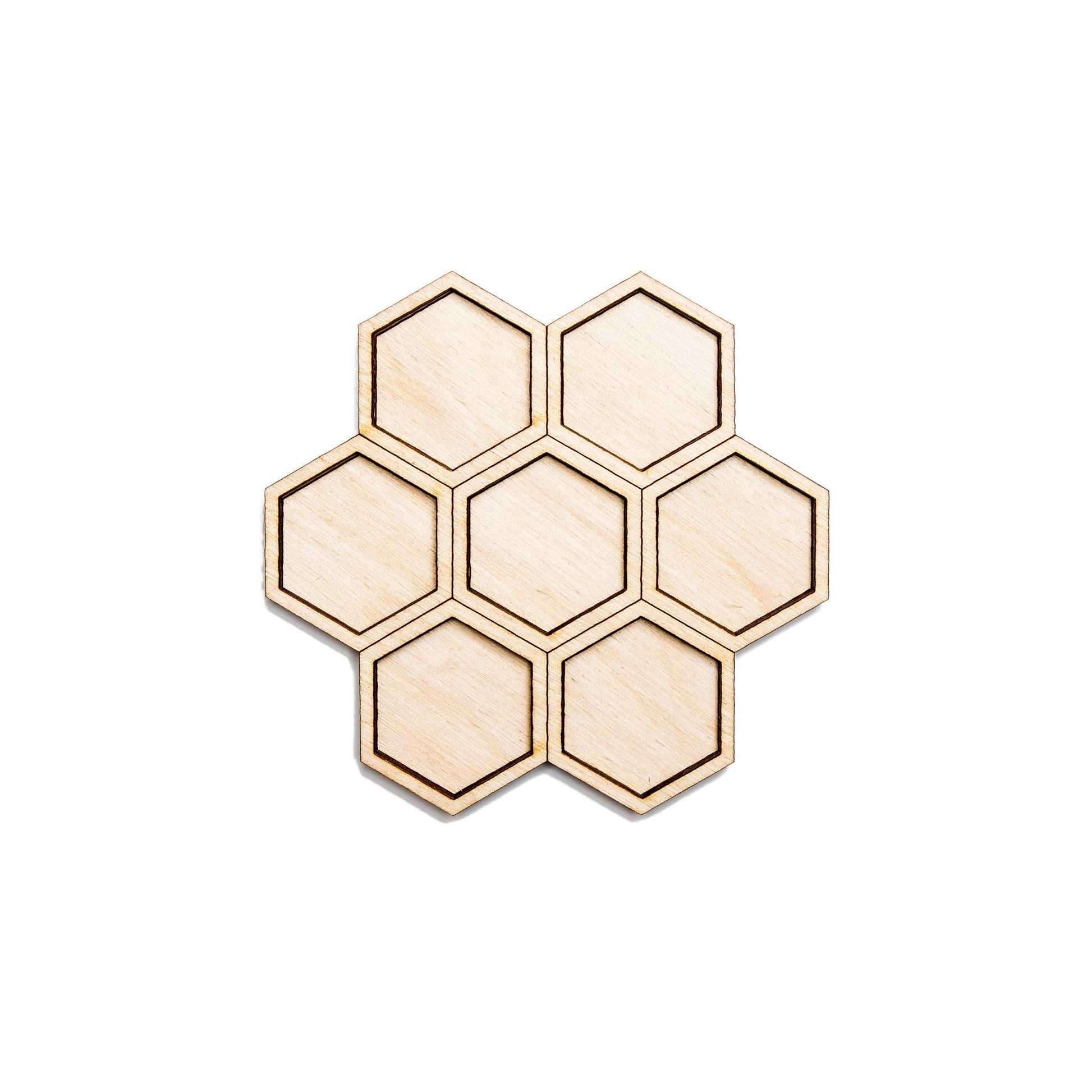 Honeycomb Round Two Layer Wood Cutout - Laser Cut Craft Shape - Multiple Sizes