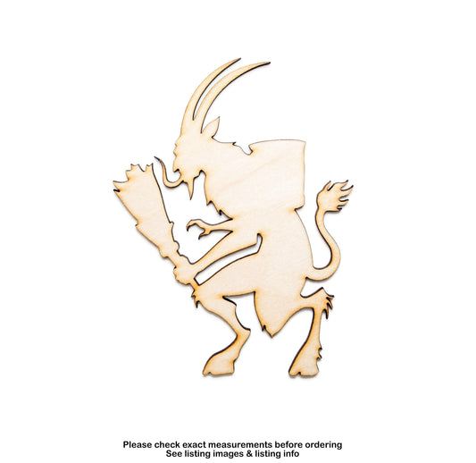 Krampus Blank Wood Cutout - Laser Cut Unfinished Craft Shape - Multiple Sizes