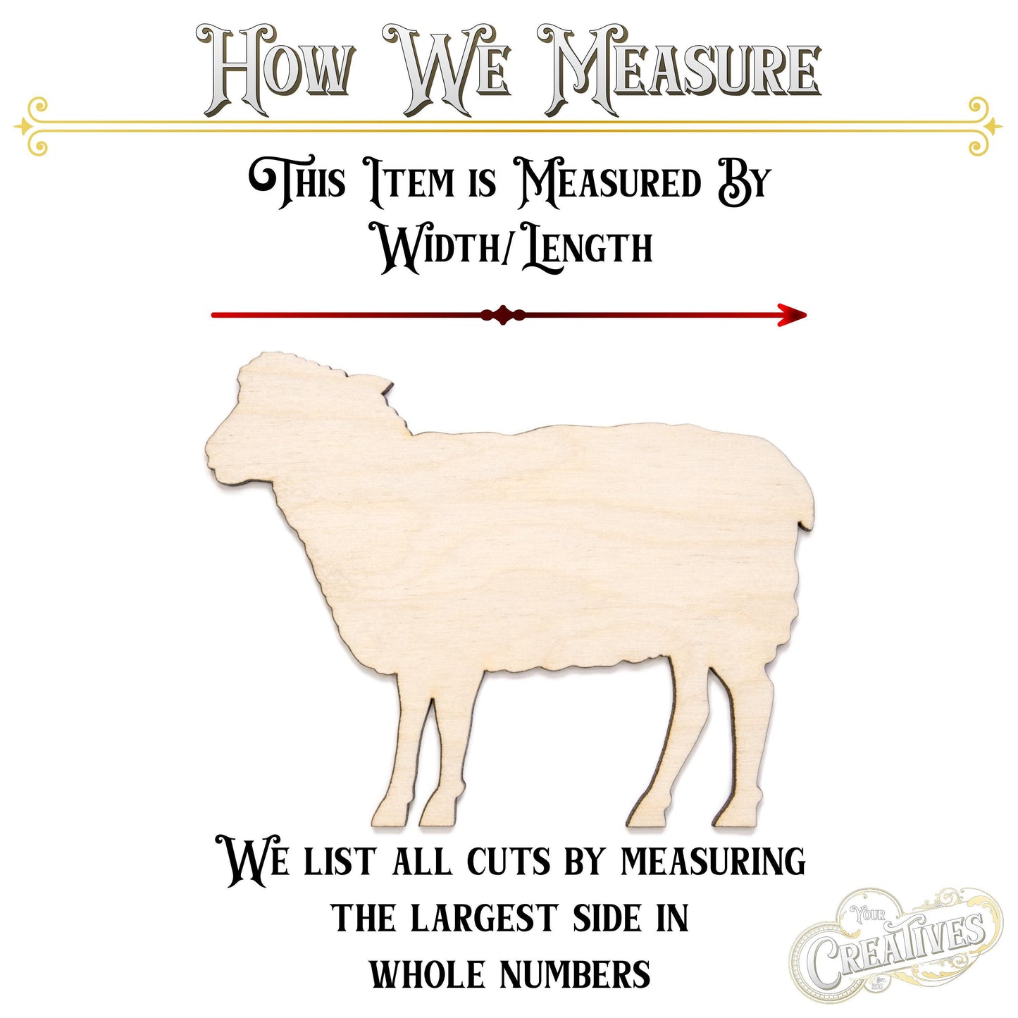 Sheep Blank Wood Cutout - Laser Cut Unfinished Craft Shape - Multiple Sizes