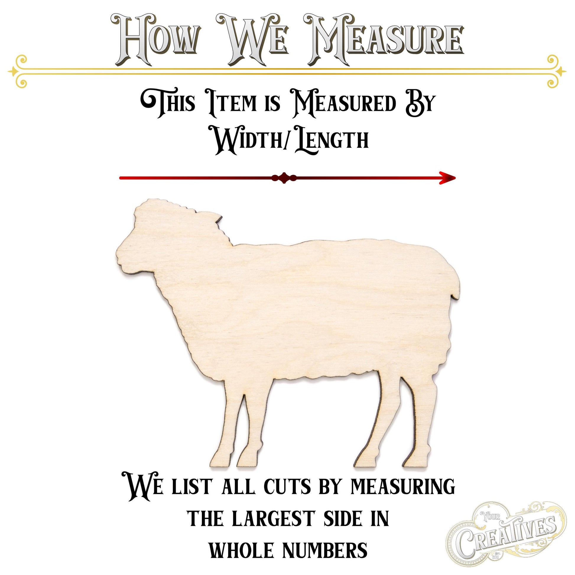 Sheep Blank Wood Cutout - Laser Cut Unfinished Craft Shape - Multiple Sizes