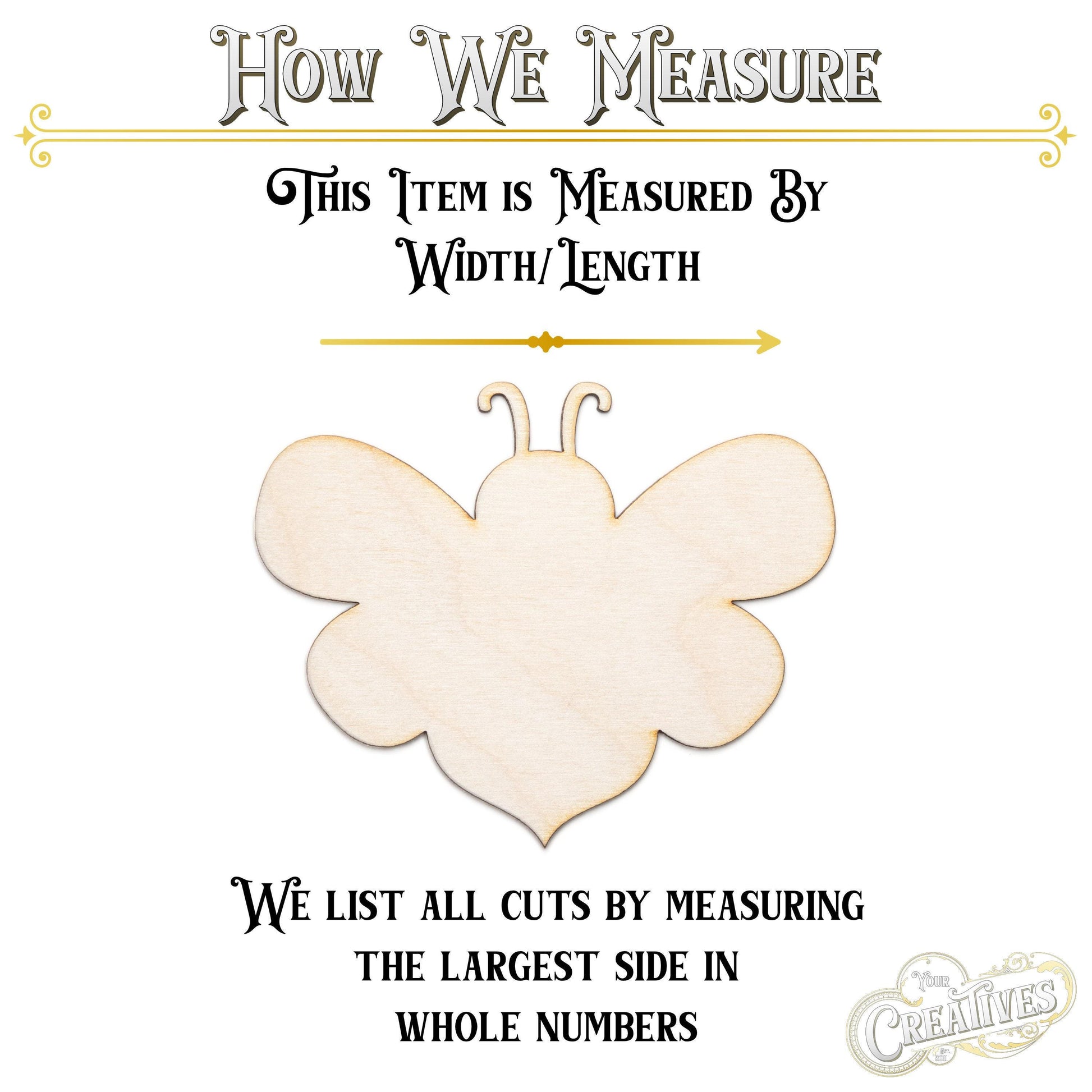Cute Bee Blank Wood Cutout - Laser Cut Unfinished Craft Shape - Multiple Sizes
