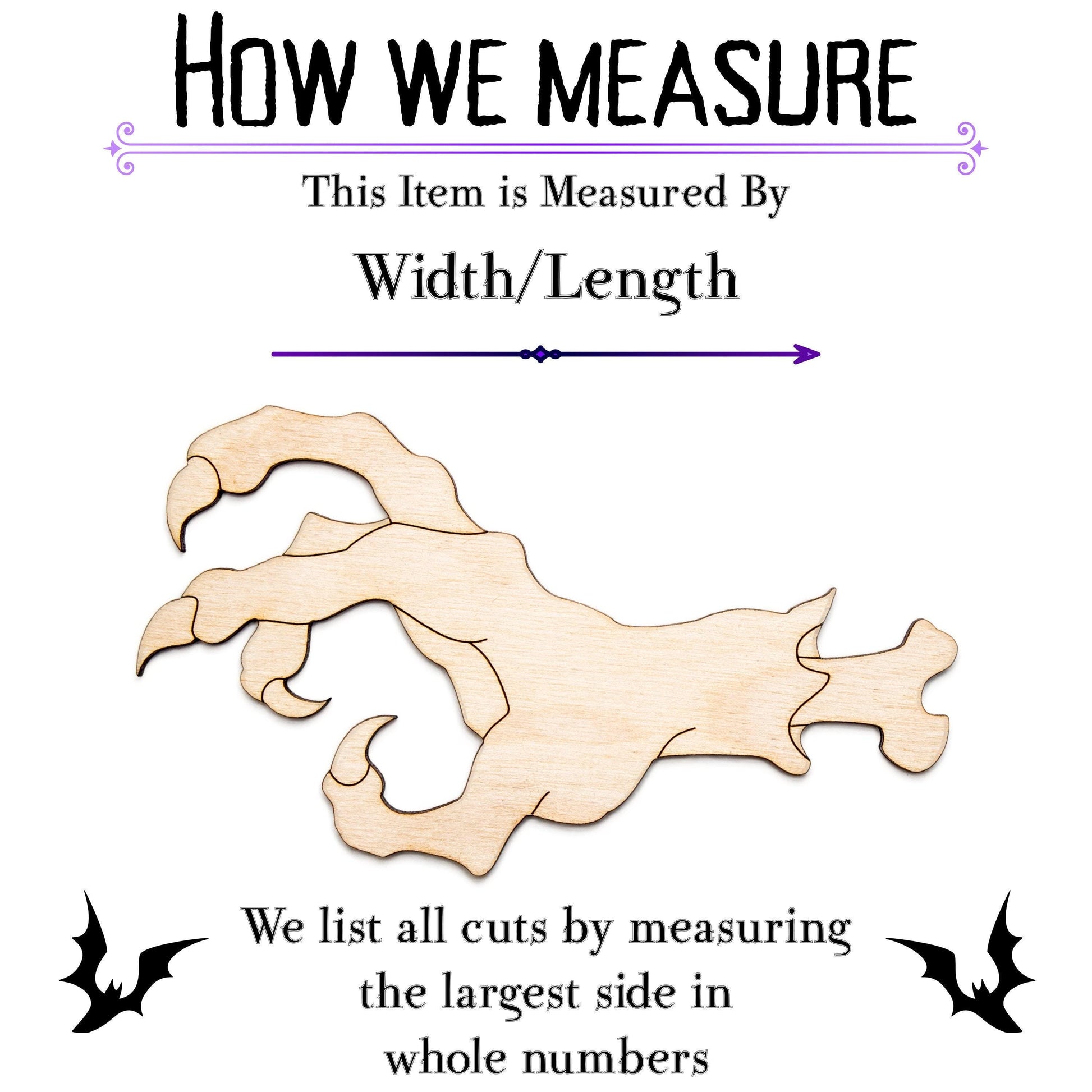 Monster Hand Wood Cutout - Laser Cut Unfinished Craft Shape - Multiple Sizes