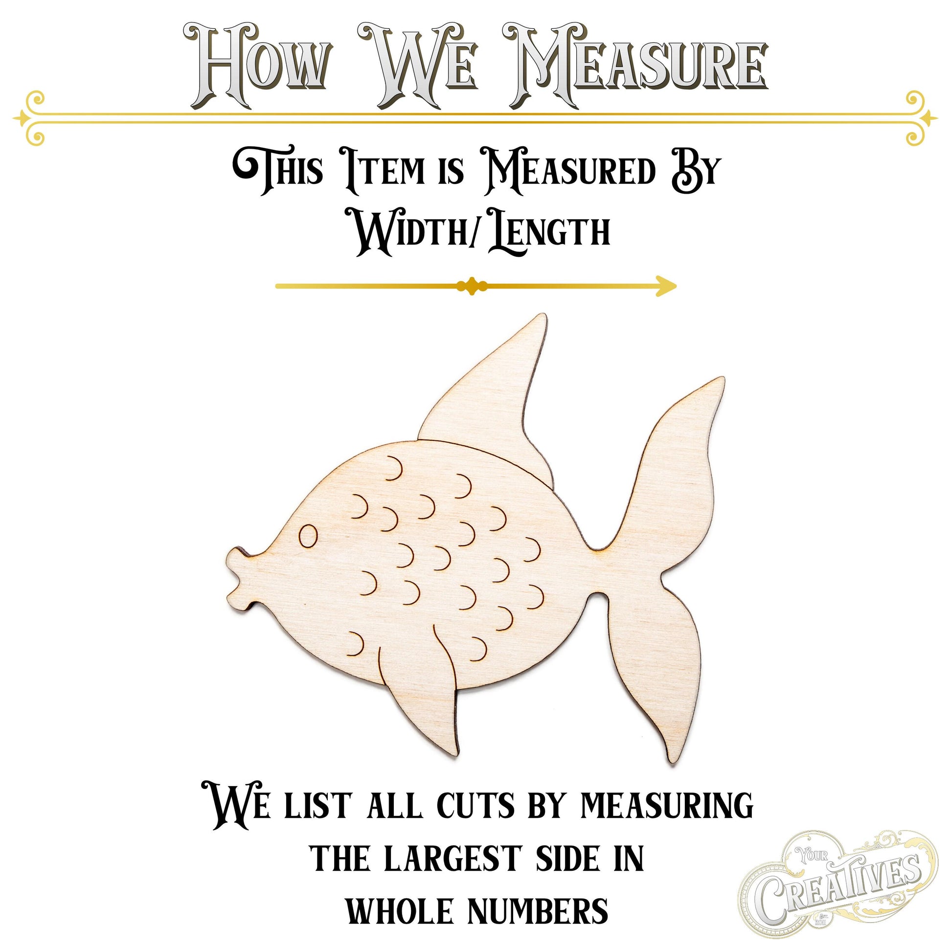 Angel Fish Detailed Wood Cutout - Laser Cut Unfinished Craft Shape - Multiple Sizes